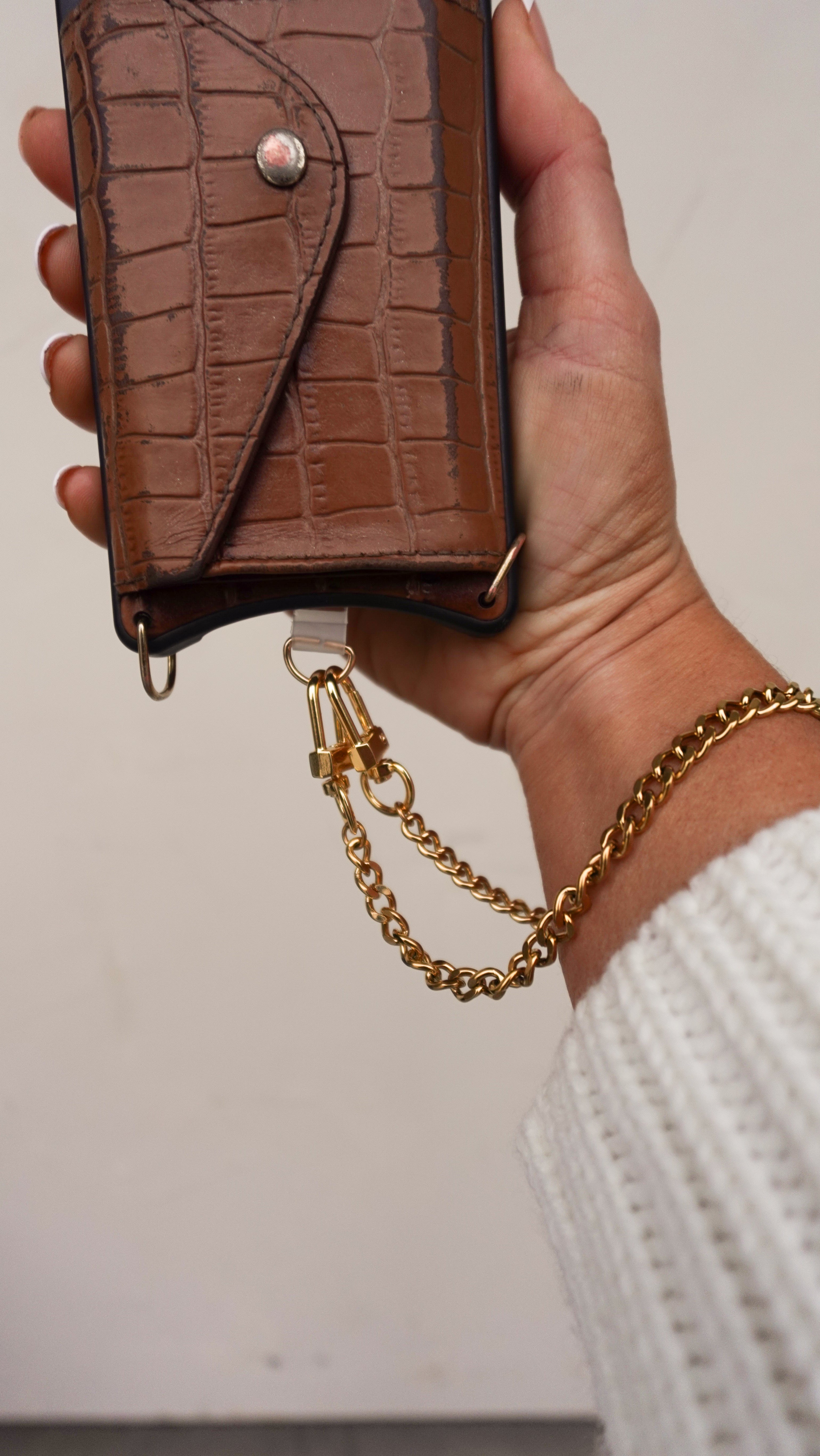 Gold Chain Phone Wristlet | Elegant Women's Fashion by coolavocek