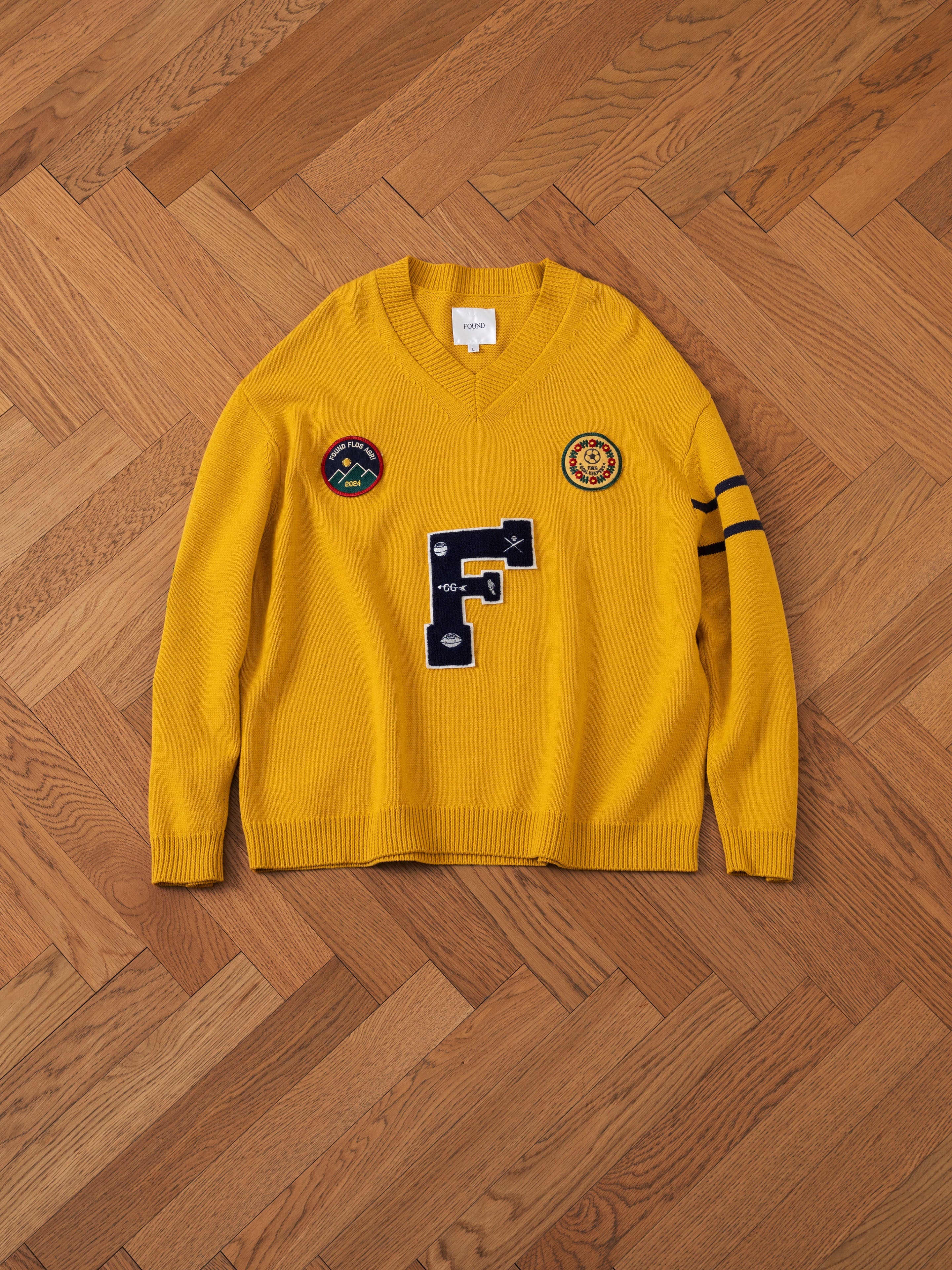 Arrow-Wood Varsity Knit Sweater | Modern Menswear by yycbvcnbmmnbm