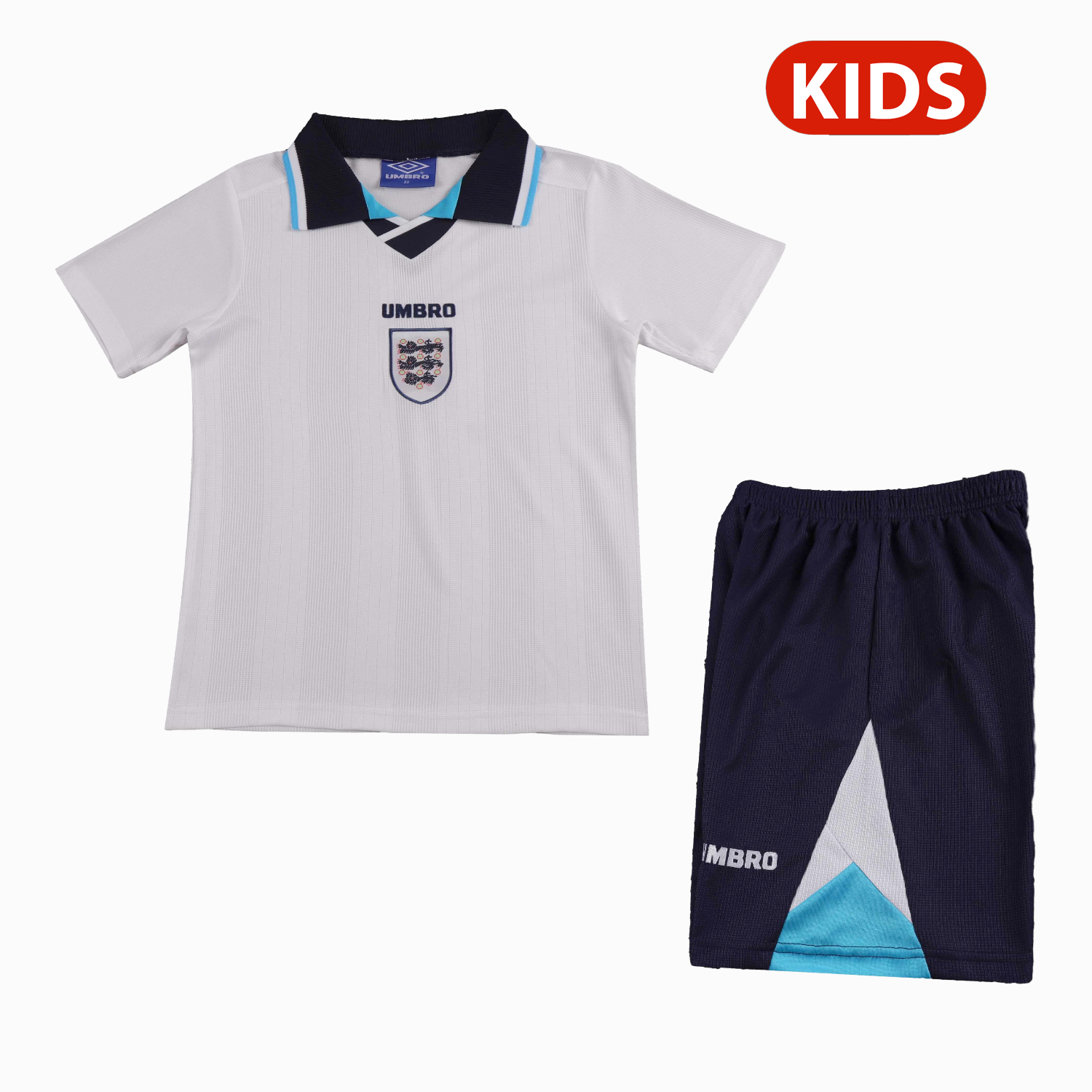 AlphaJersey-Retro England 1996 Home Kids Kit