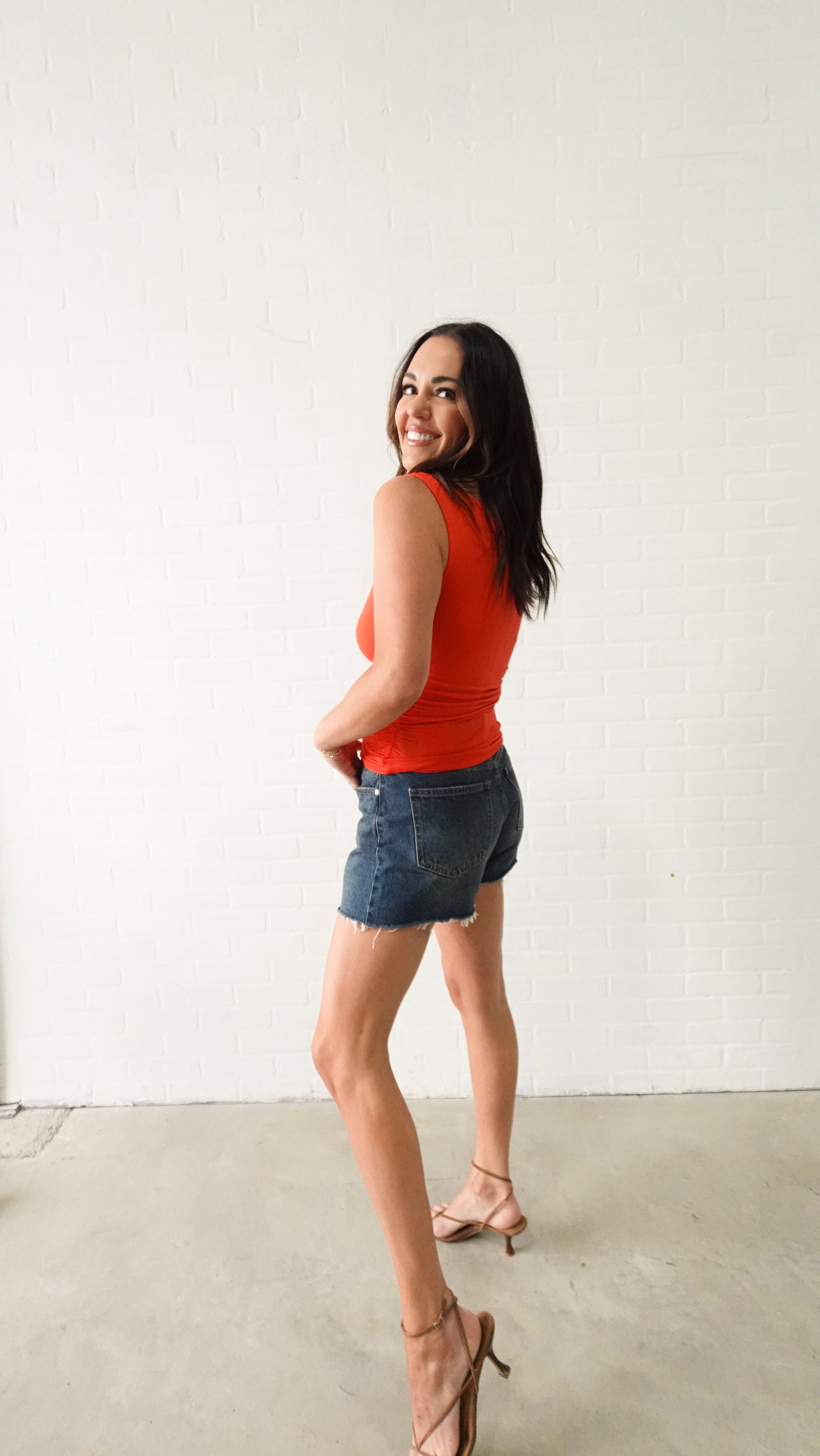 Red Asymmetric Ruched Top | Elegant Women's Fashion by coolavocek