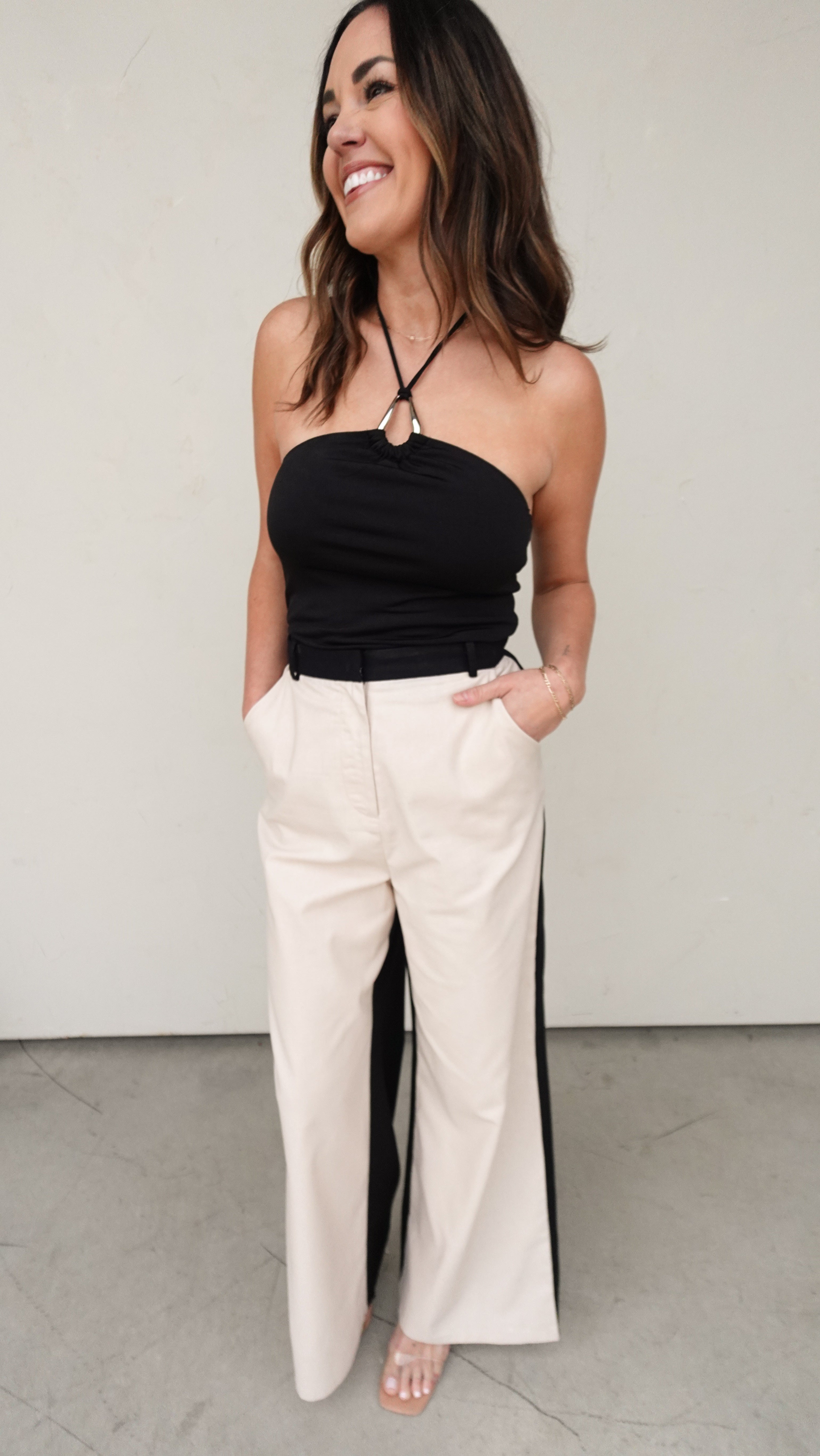 Black Halter Top with Ring Detail | Elegant Women's Fashion by coolavocek
