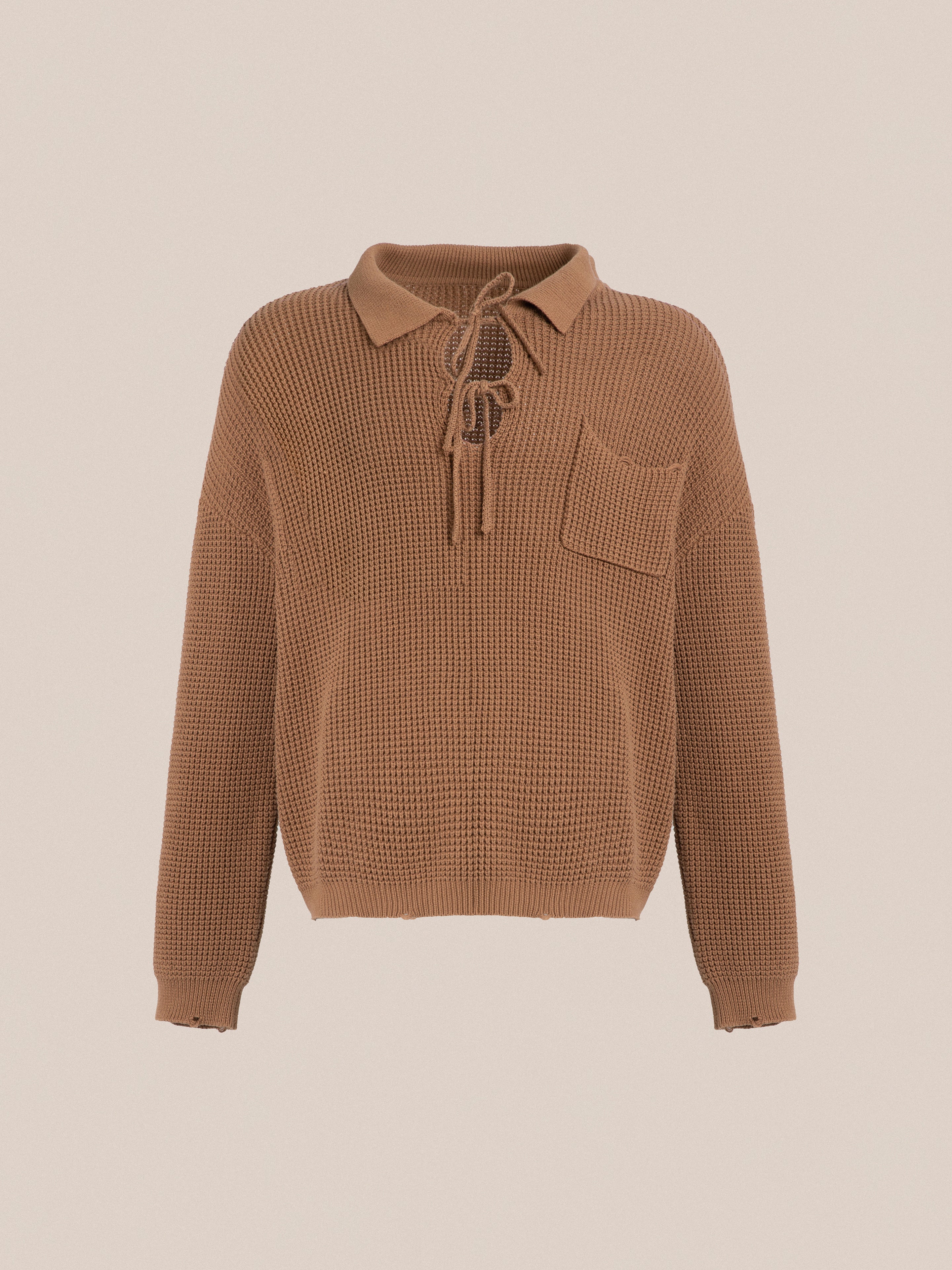 Tie-Collar Knit Sweater | Modern Menswear by yycbvcnbmmnbm