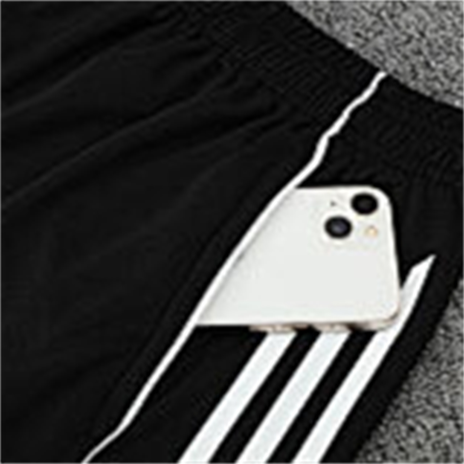AlphaJersey-Real Madrid 25-26 Short-Sleeve Training Set - Light Grey Stripes Black Top & Black Shorts
