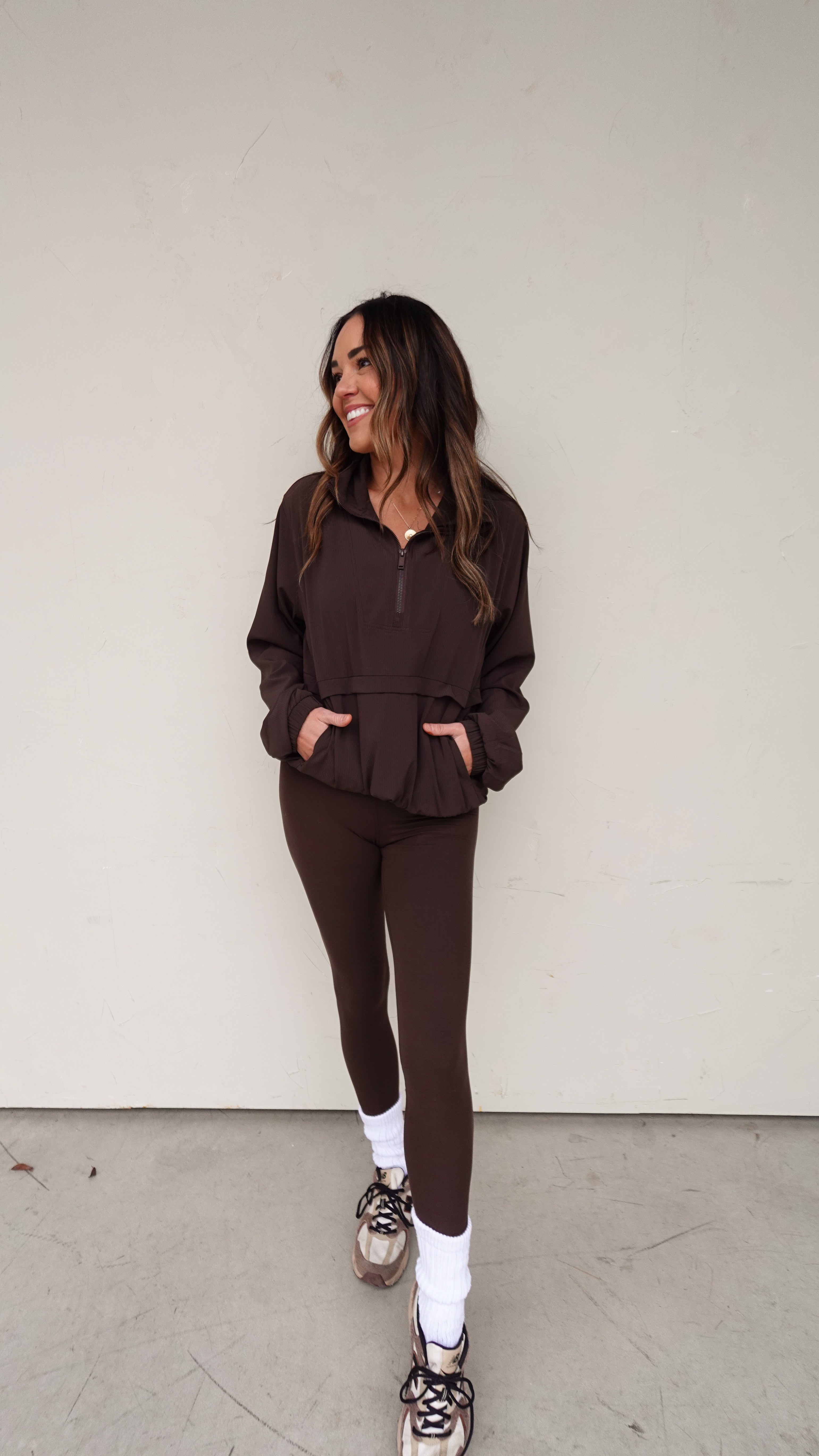 Quarter Zip Pullover - Espresso | Elegant Women's Fashion by coolavocek