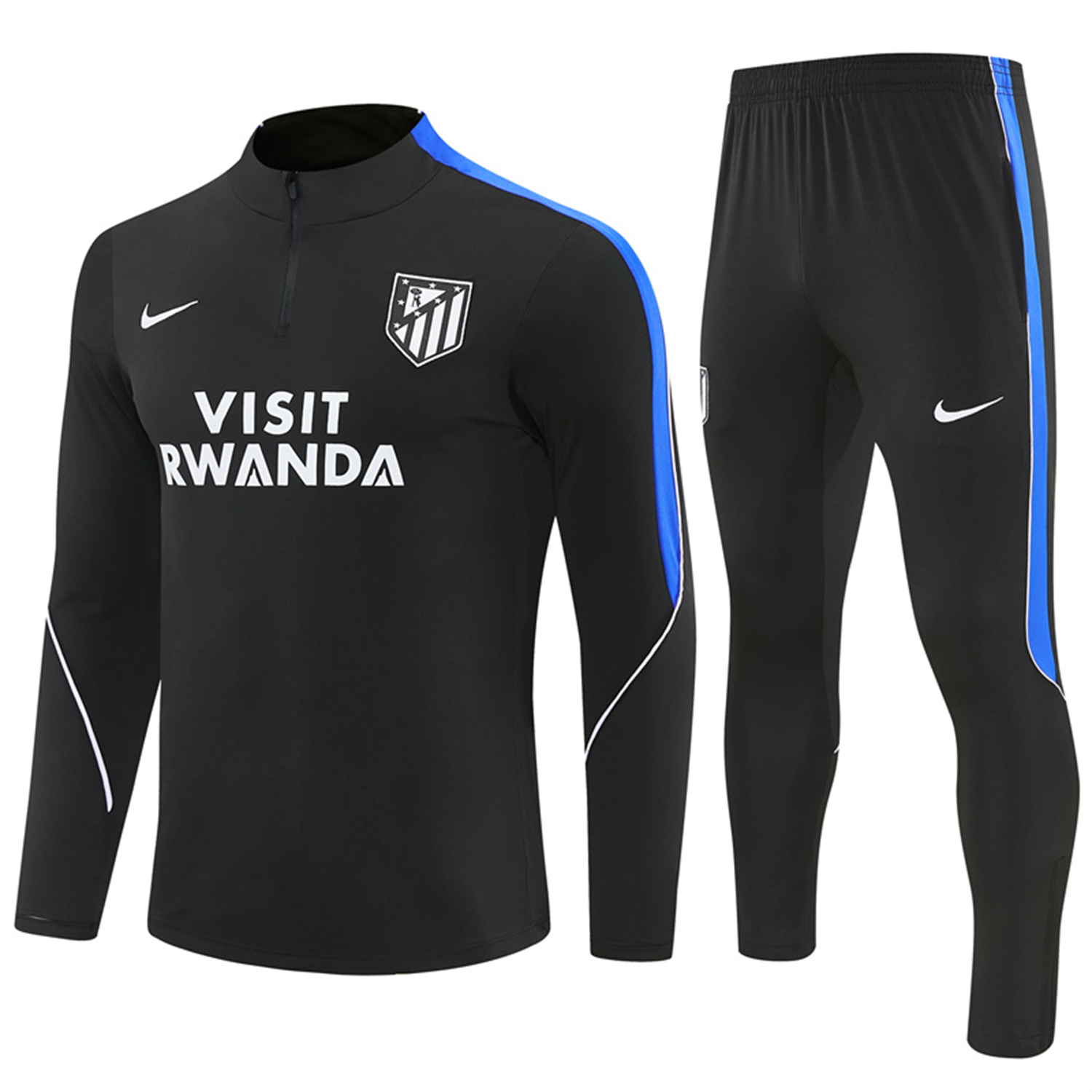 AlphaJersey-Atletico Madrid 26-27 Long Sleeve Training Set - Black Top & Black Pants