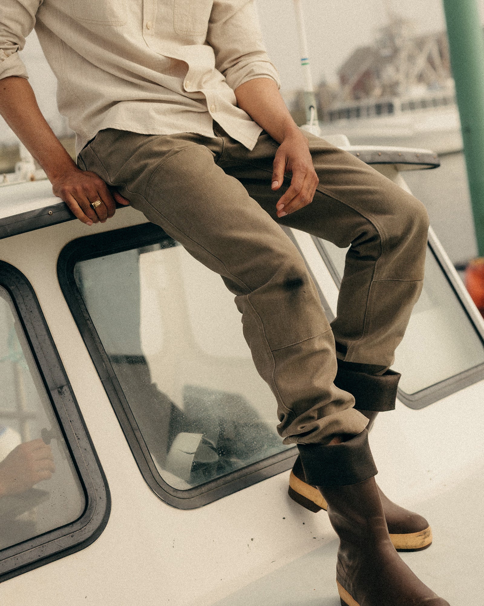 The Chore Pant in Stone Chipped Canvas | Modern Menswear by yycbvcnbmmnbm