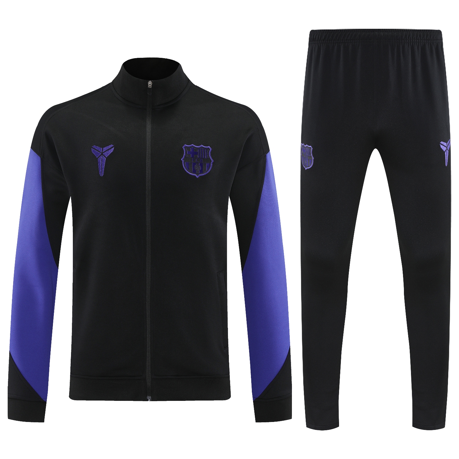 AlphaJersey-Barcelona 25-26 Jacket Training Tracksuit - Black Purple Jackets & Black Pants