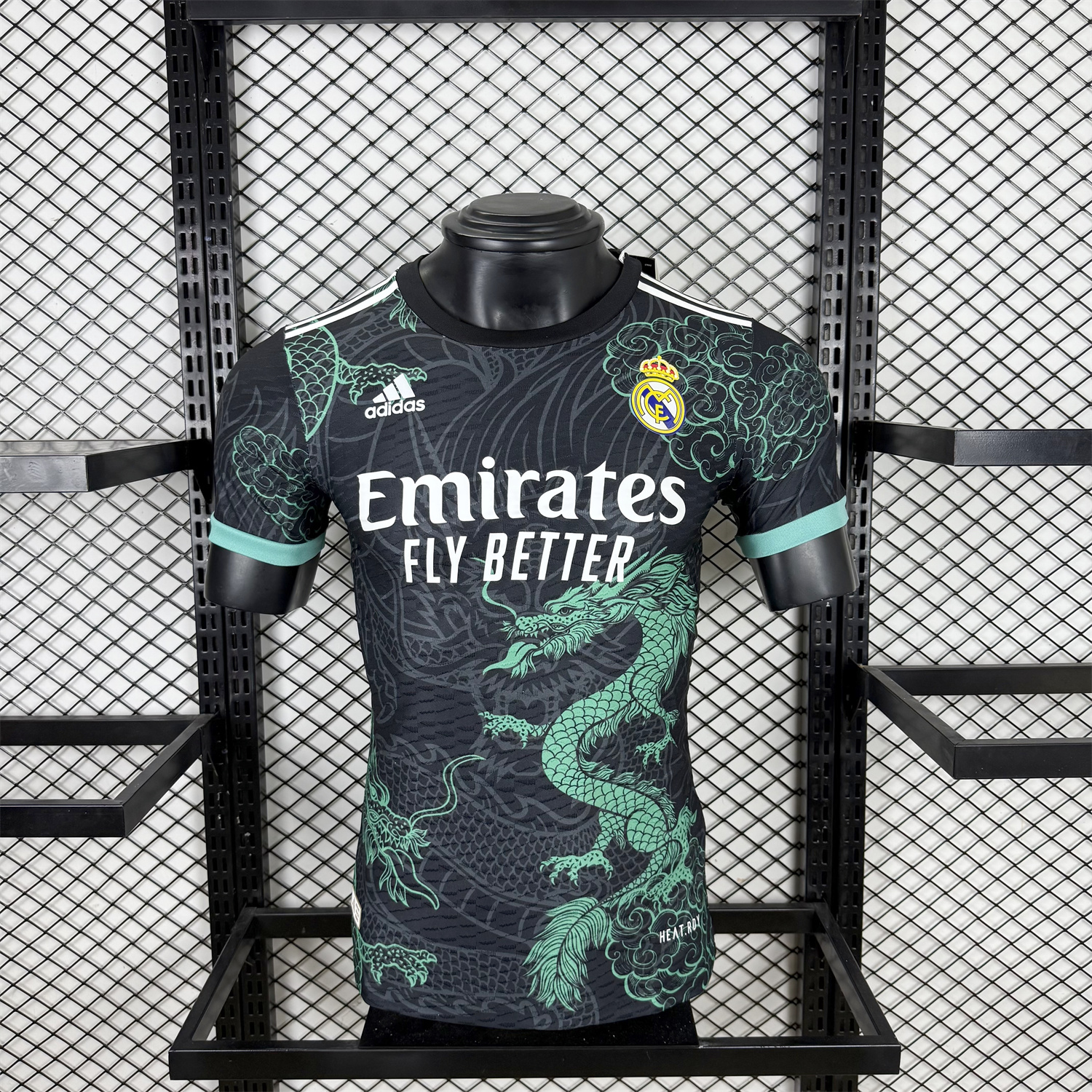 AlphaJersey-Real Madrid 25-26 Green Dragon Soars Black Jersey - Player Version