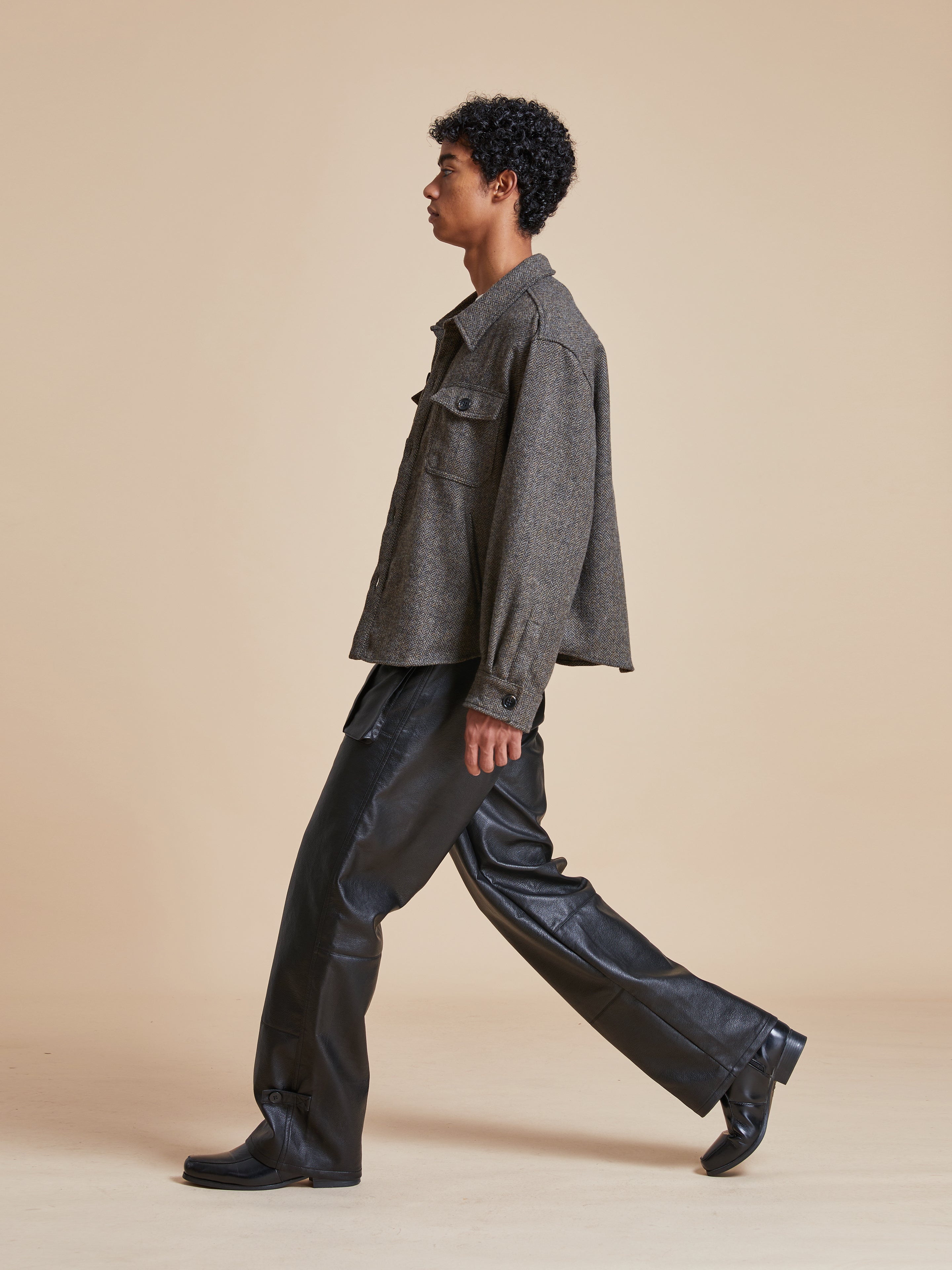 Raven Herringbone Overshirt | Modern Menswear by yycbvcnbmmnbm