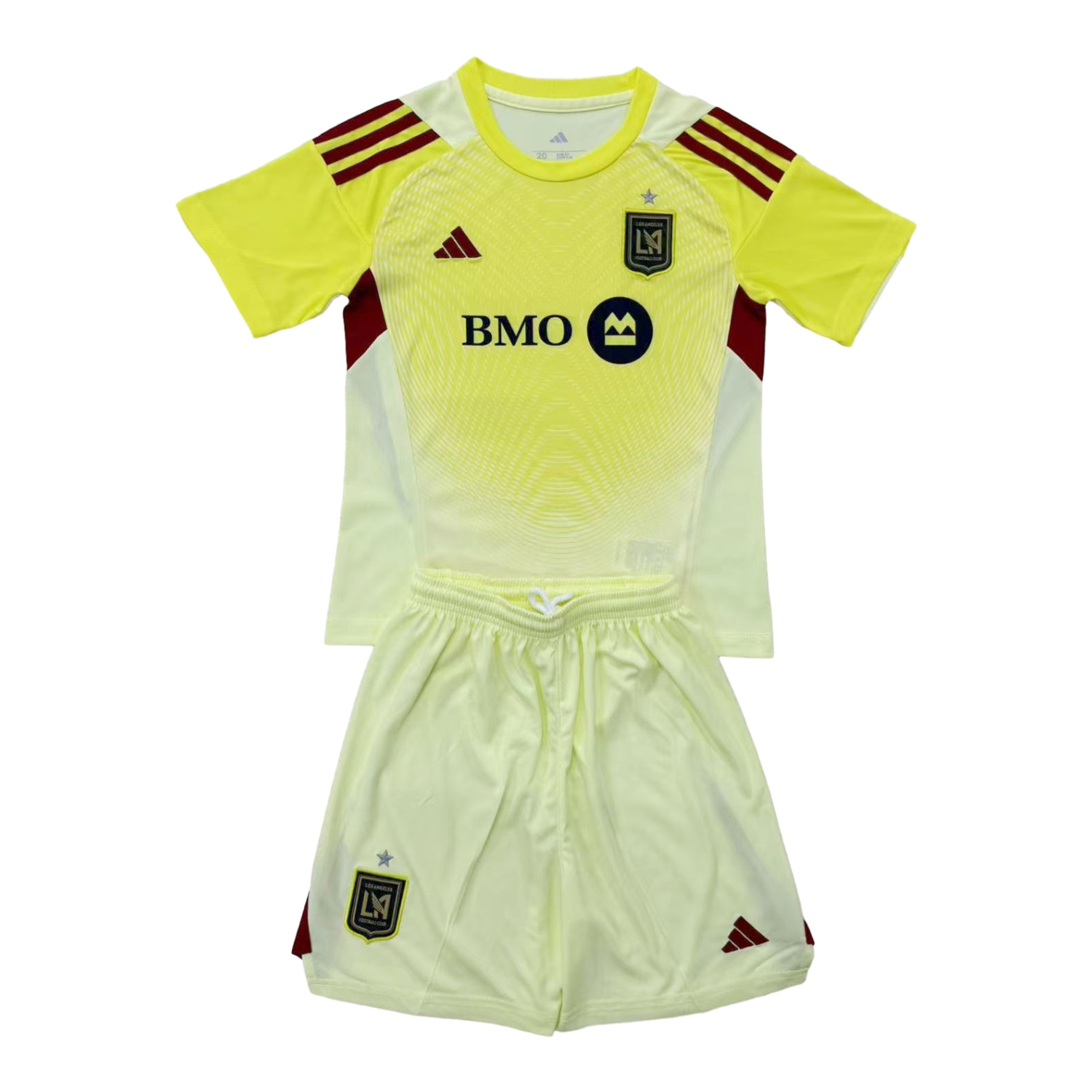 AJ-AlphaJersey-Los Angeles FC 2025 Light Yellow Goalkeeper Kids Kit