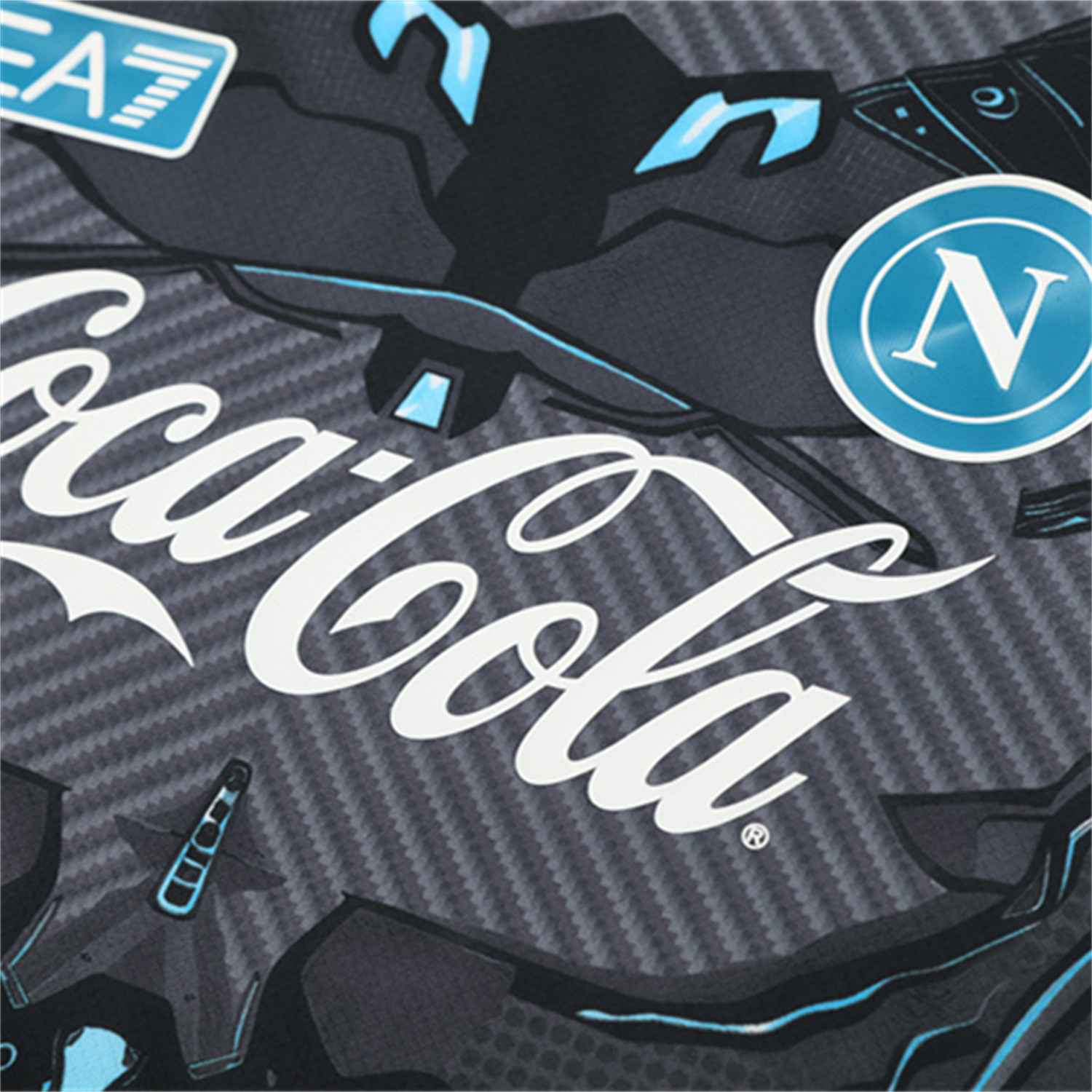 AlphaJersey-Napoli 25-26 Short-Sleeve Training Set - Gray Mecha Top & Black Shorts
