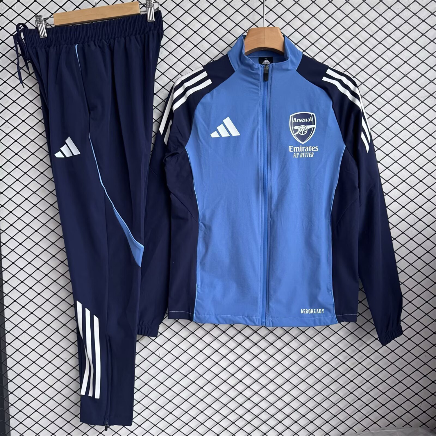 AlphaJersey-Arsenal 25-26 Windbreaker Training Set - Blue Top and Black Pants