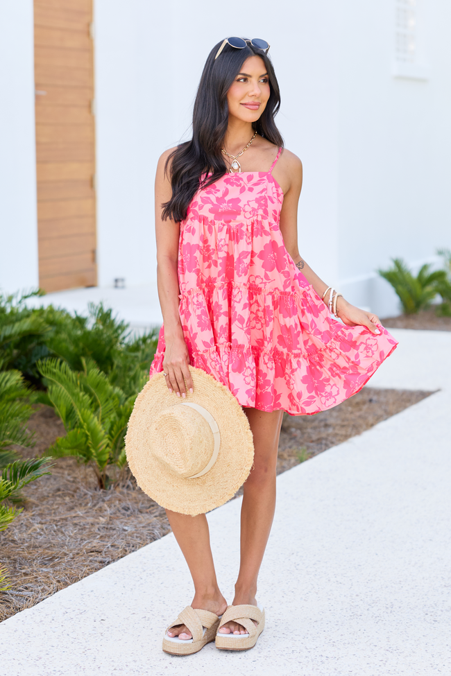 Change My Tune Pink Floral Square Neck Solid Romper Dress Cassidy Montalvo X Pink Lily | Elegant Women's Fashion by coolavocek