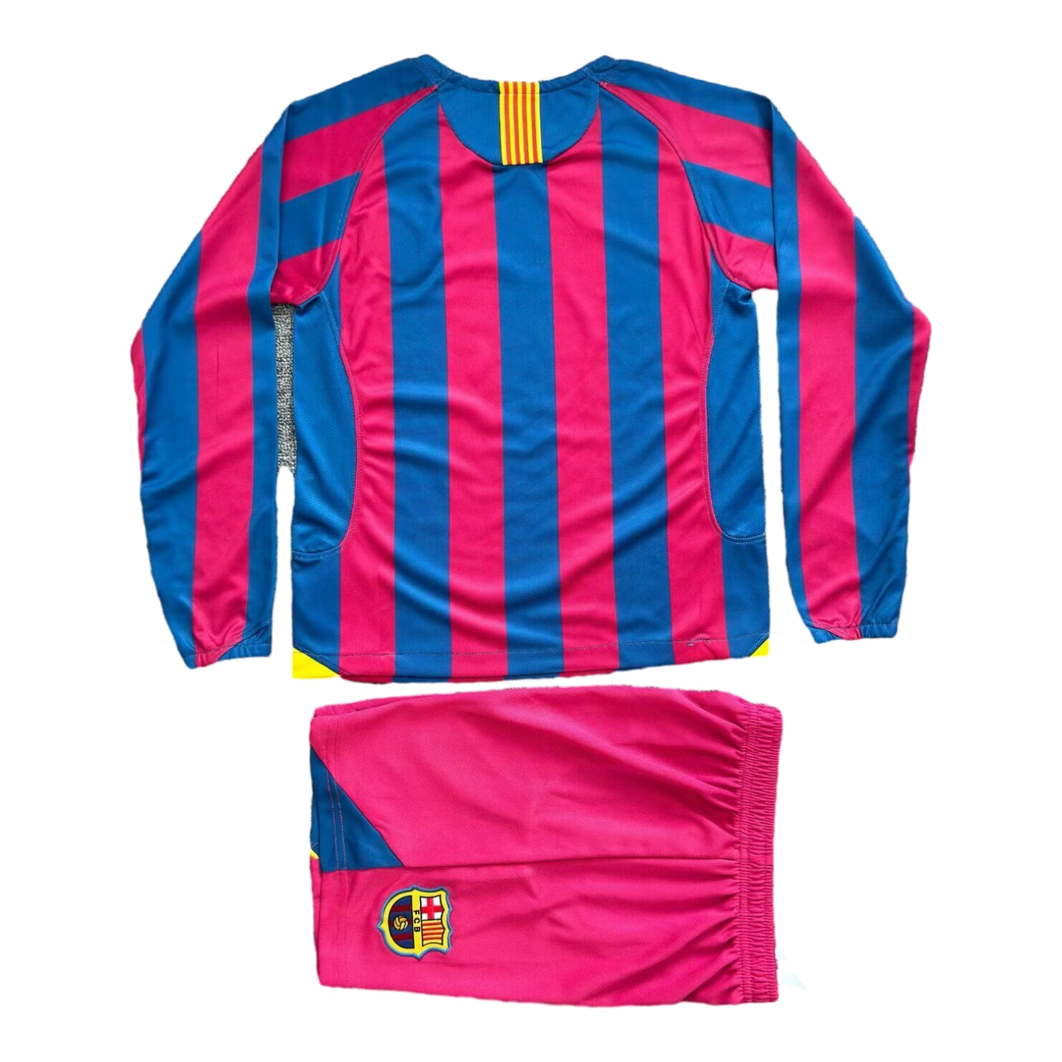 AlphaJersey-Retro Barcelona 06-07 Home Long Sleeve Kids Kit