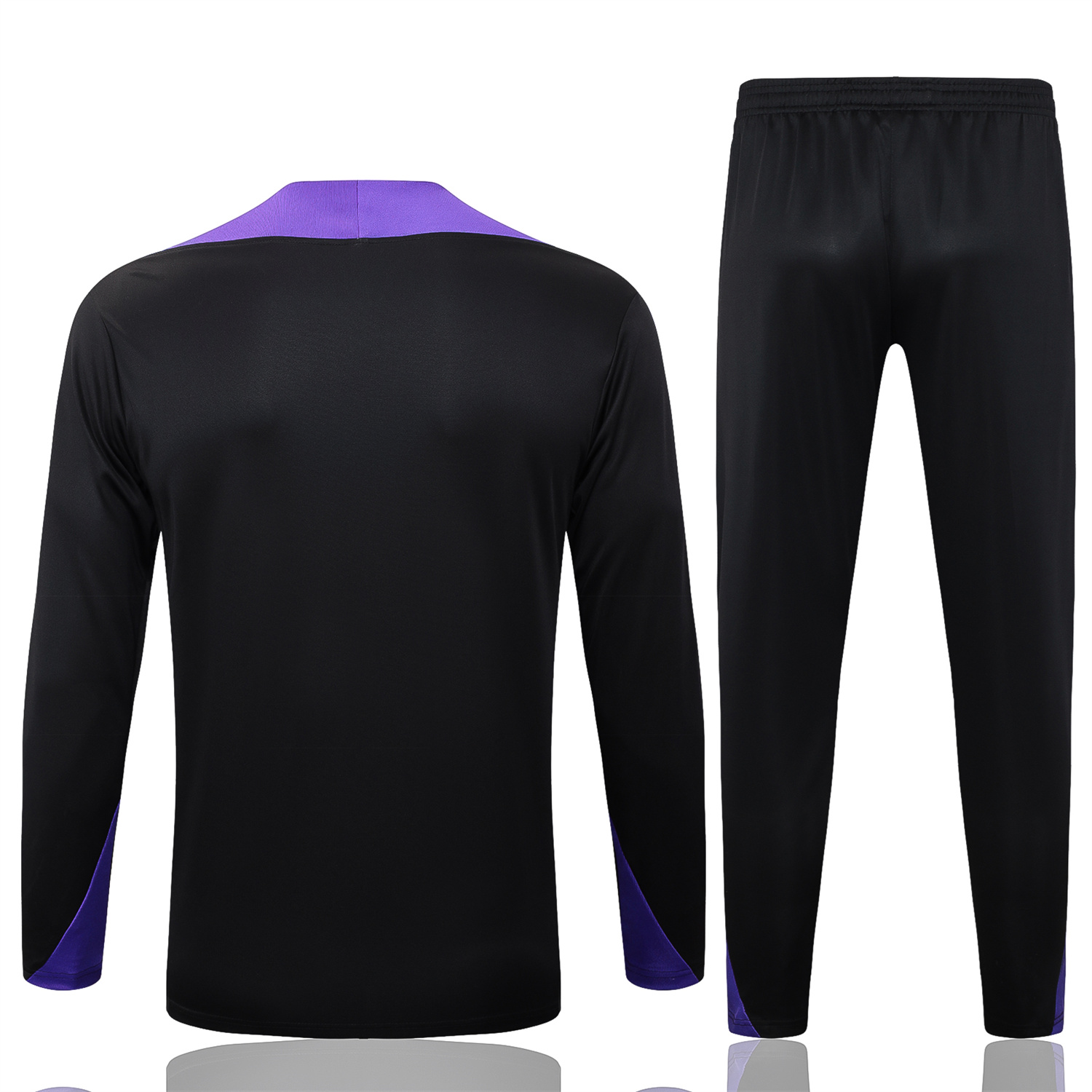 AlphaJersey-Barcelona X KB 25-26 Long Sleeve Training Set - Black Top with Purple Badge and Black Pants