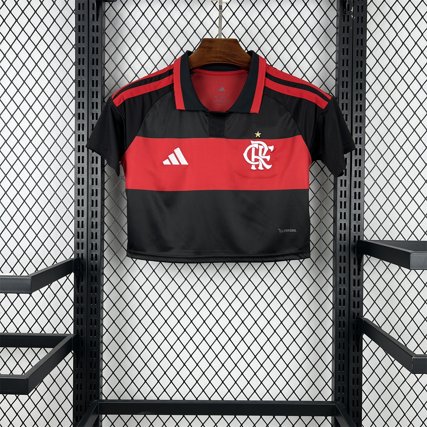 AlphaJersey-Women's Flamengo 26-27 Home Red And Black Cropped Jersey