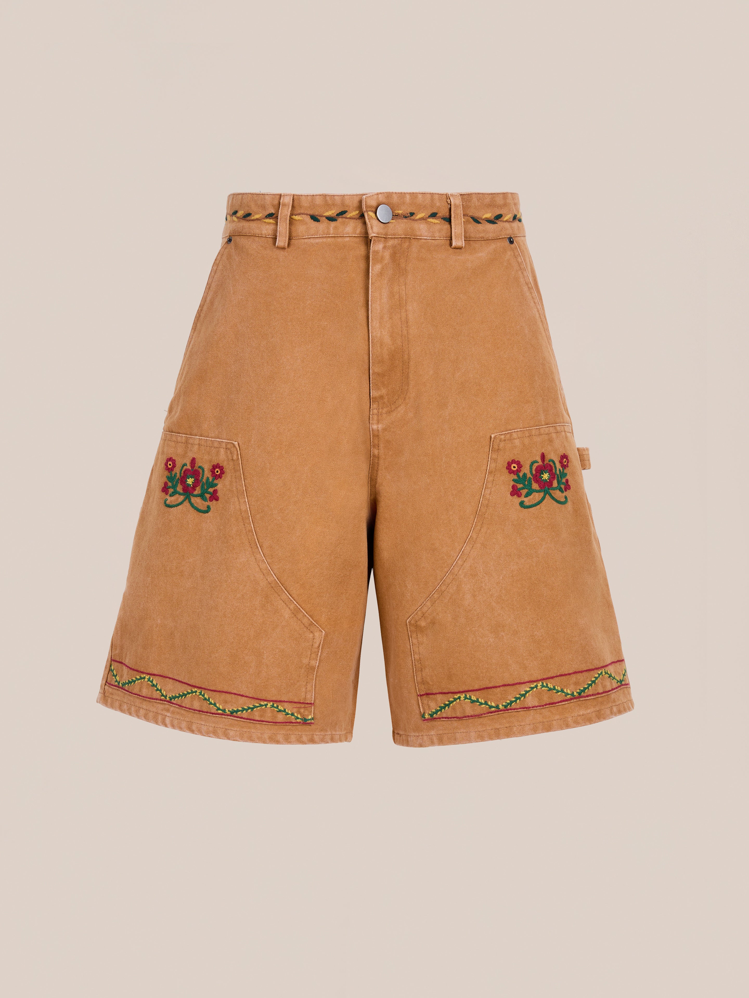 Canvas Embroidered Shorts | Modern Menswear by yycbvcnbmmnbm