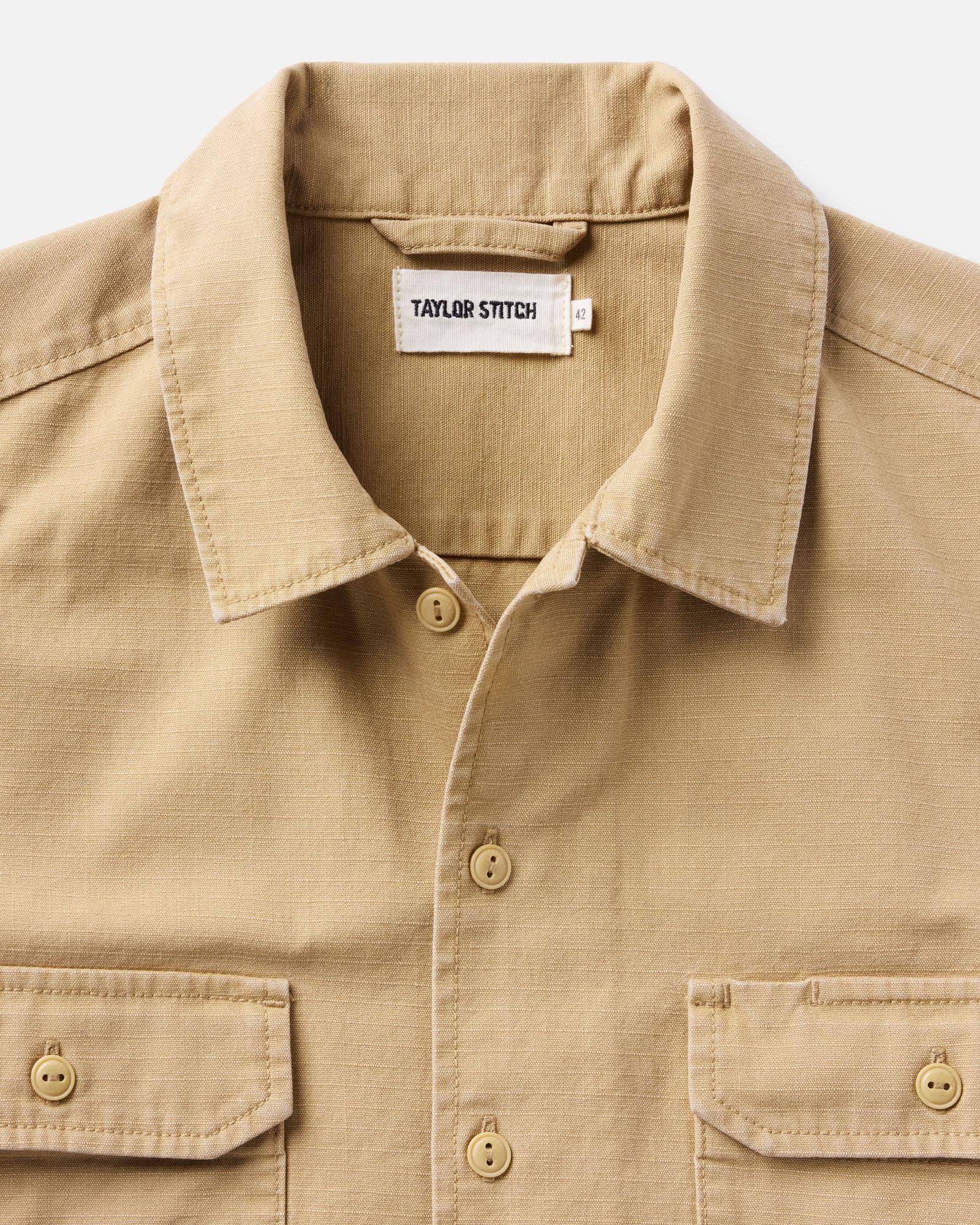 The Short Sleeve Mechanic Shirt in Khaki Ripstop | Modern Menswear by yycbvcnbmmnbm