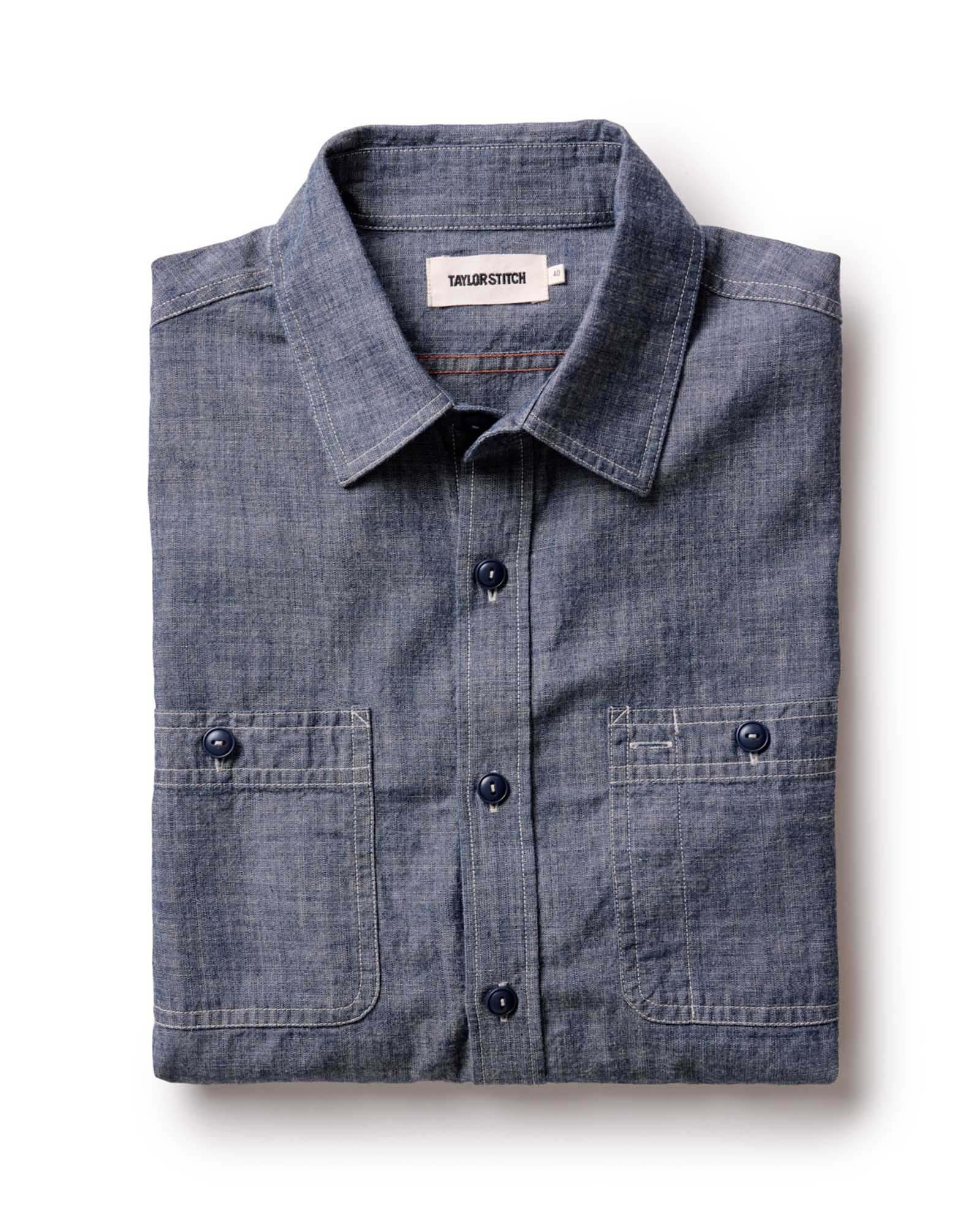The Foundry Shirt in Rinsed Indigo Chambray | Modern Menswear by yycbvcnbmmnbm