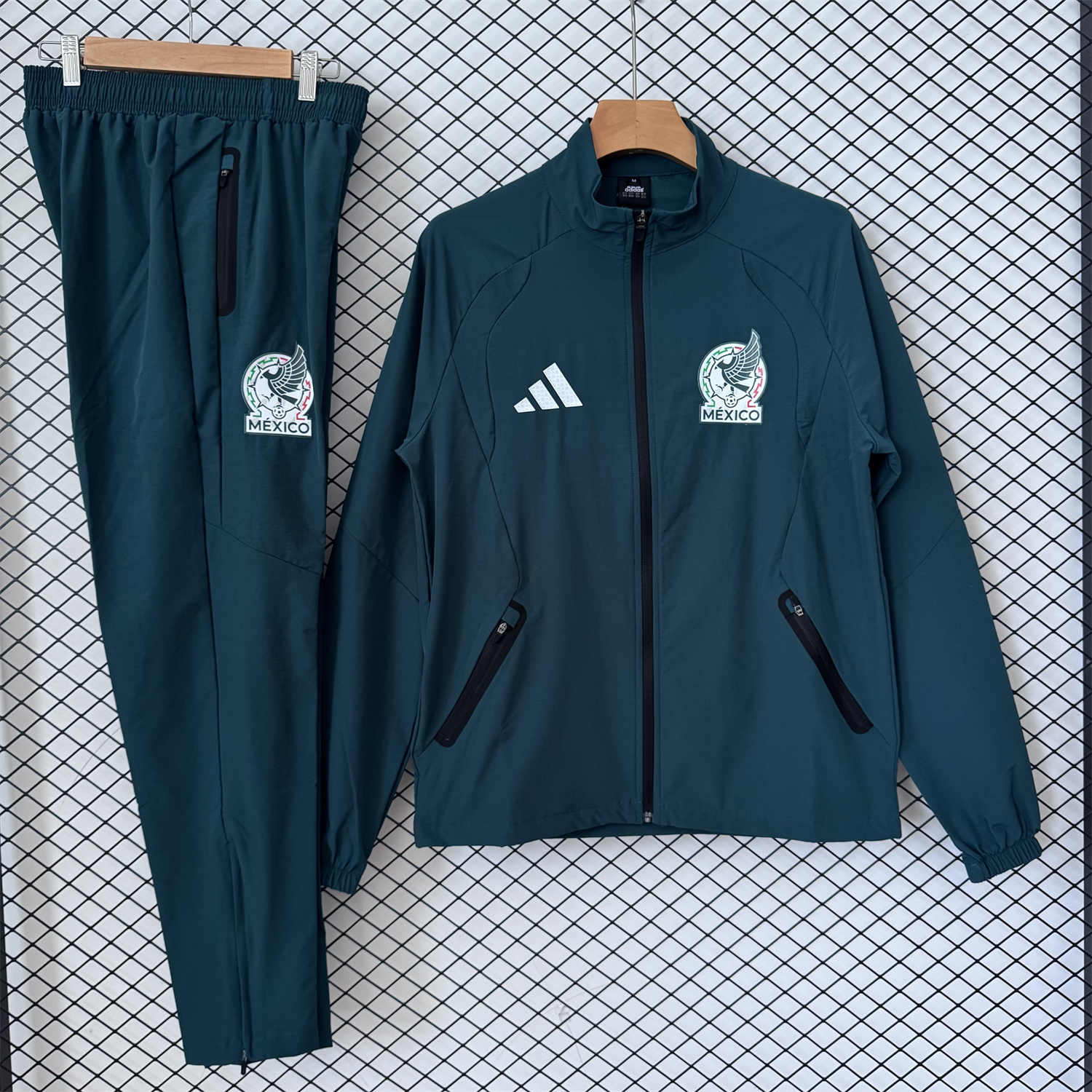 AlphaJersey-Mexico 2026 Windbreaker Training Set - Deep Green Top and Pants