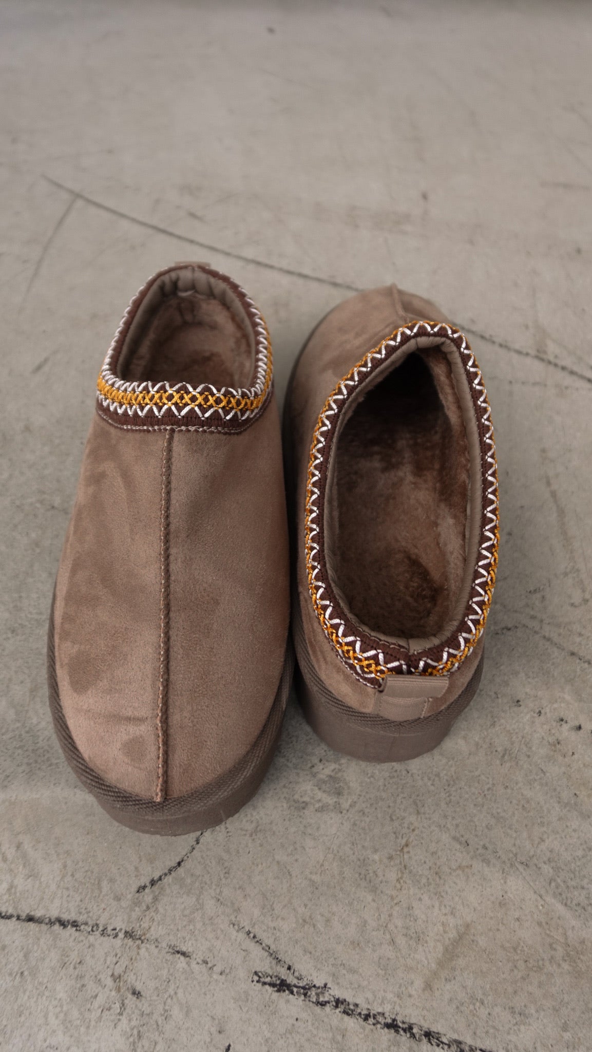 Mocha Fur-Lined Platform Slides | Elegant Women's Fashion by coolavocek