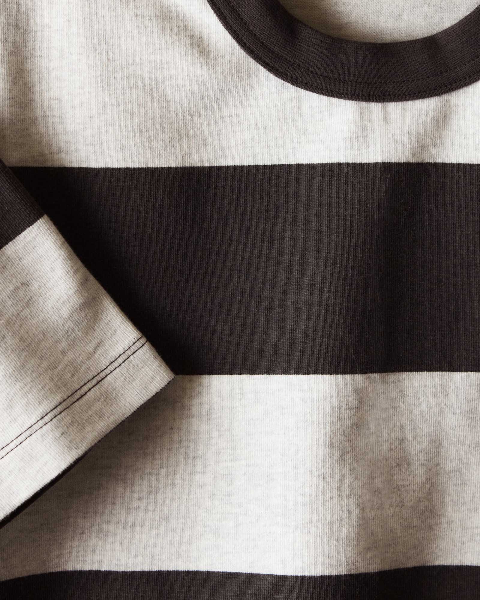 The Organic Cotton Shop Tee in Faded Black Stripe | Modern Menswear by yycbvcnbmmnbm