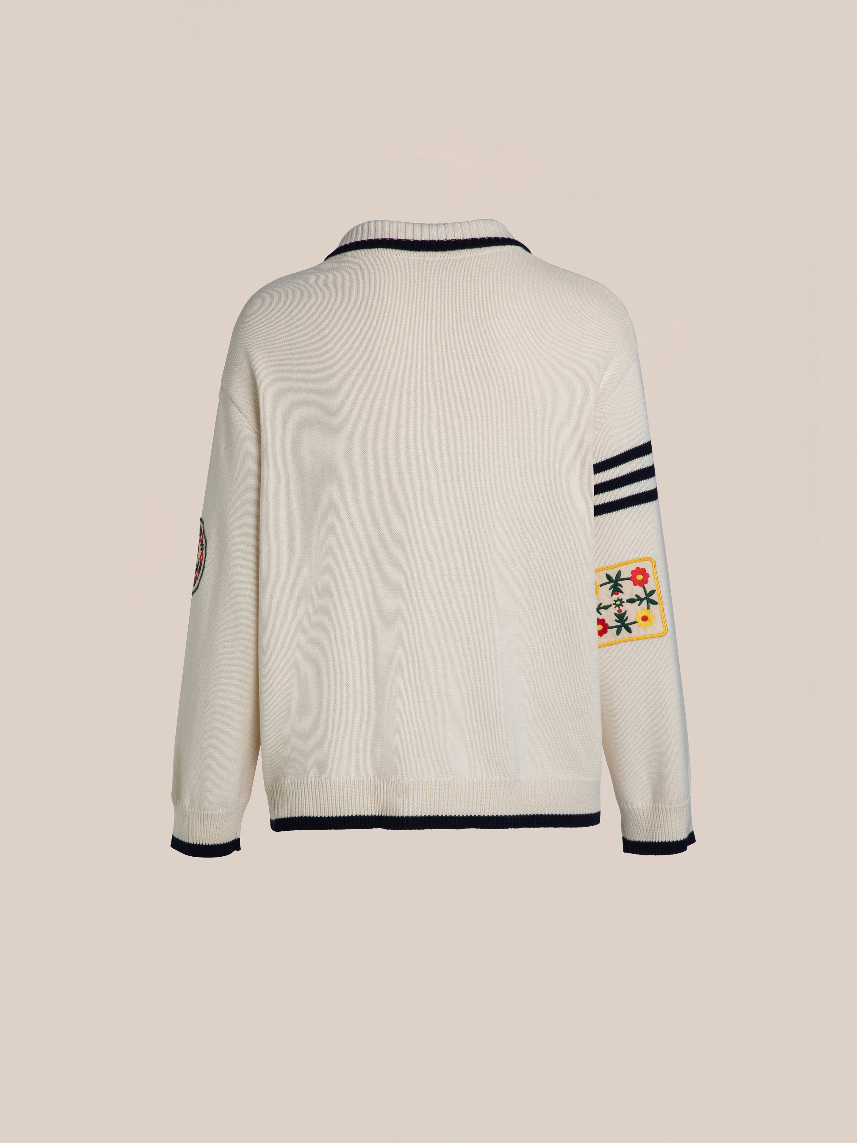 York Varsity Patch Collared Cardigan | Modern Menswear by yycbvcnbmmnbm