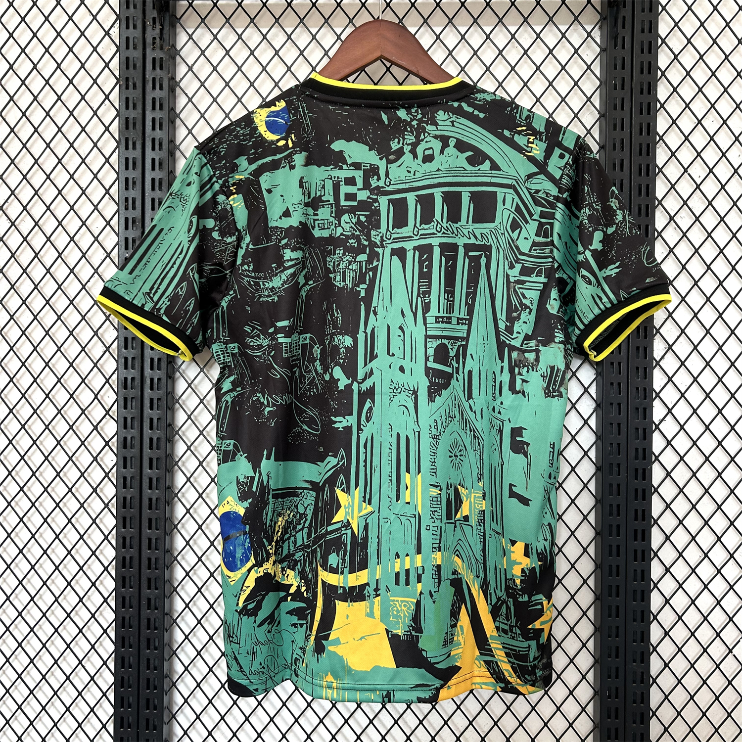 AlphaJersey-Brazil 2024 Black and Green Church Jersey - Fans Version