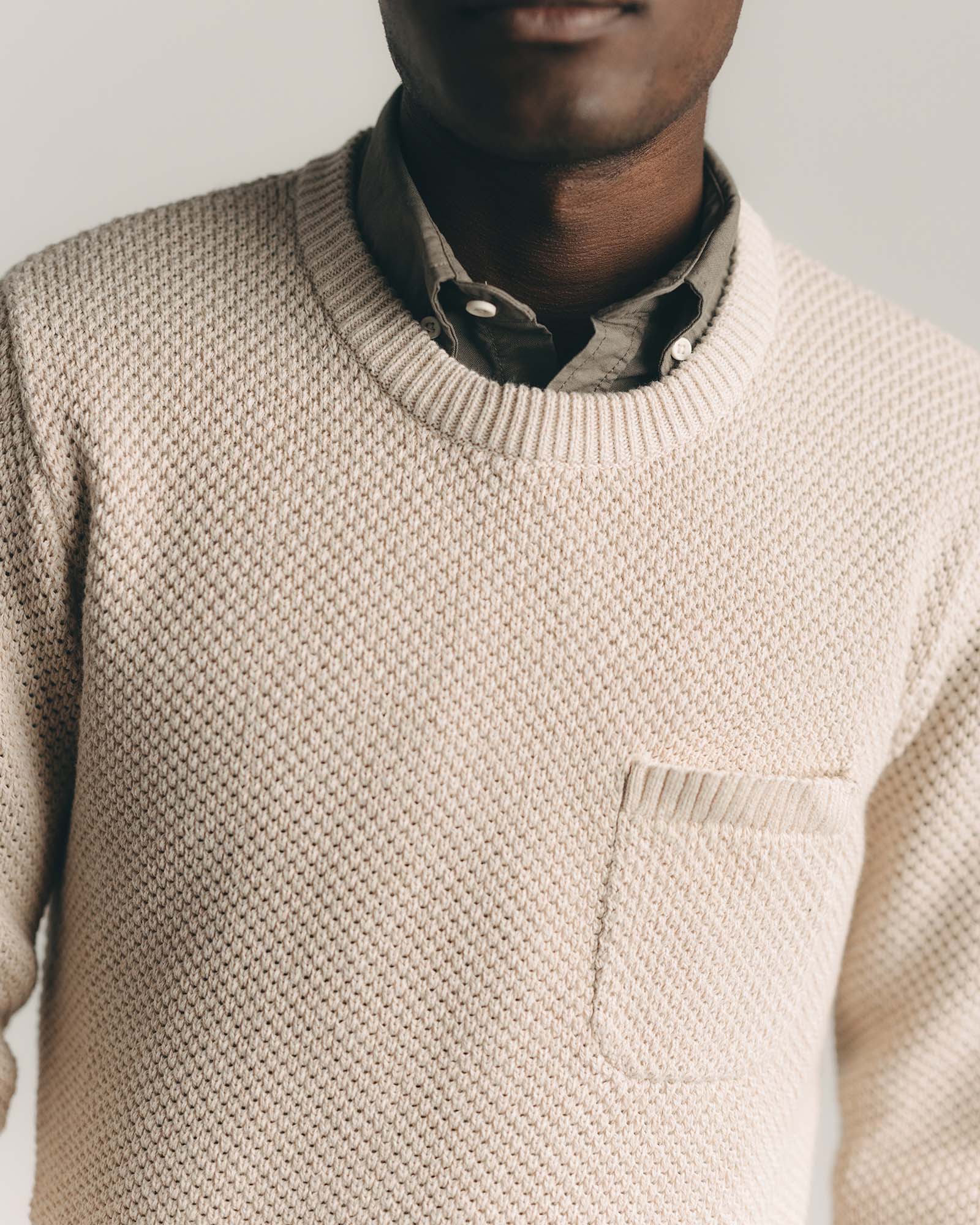 The Crawford Crew Sweater in Marled Natural | Modern Menswear by yycbvcnbmmnbm