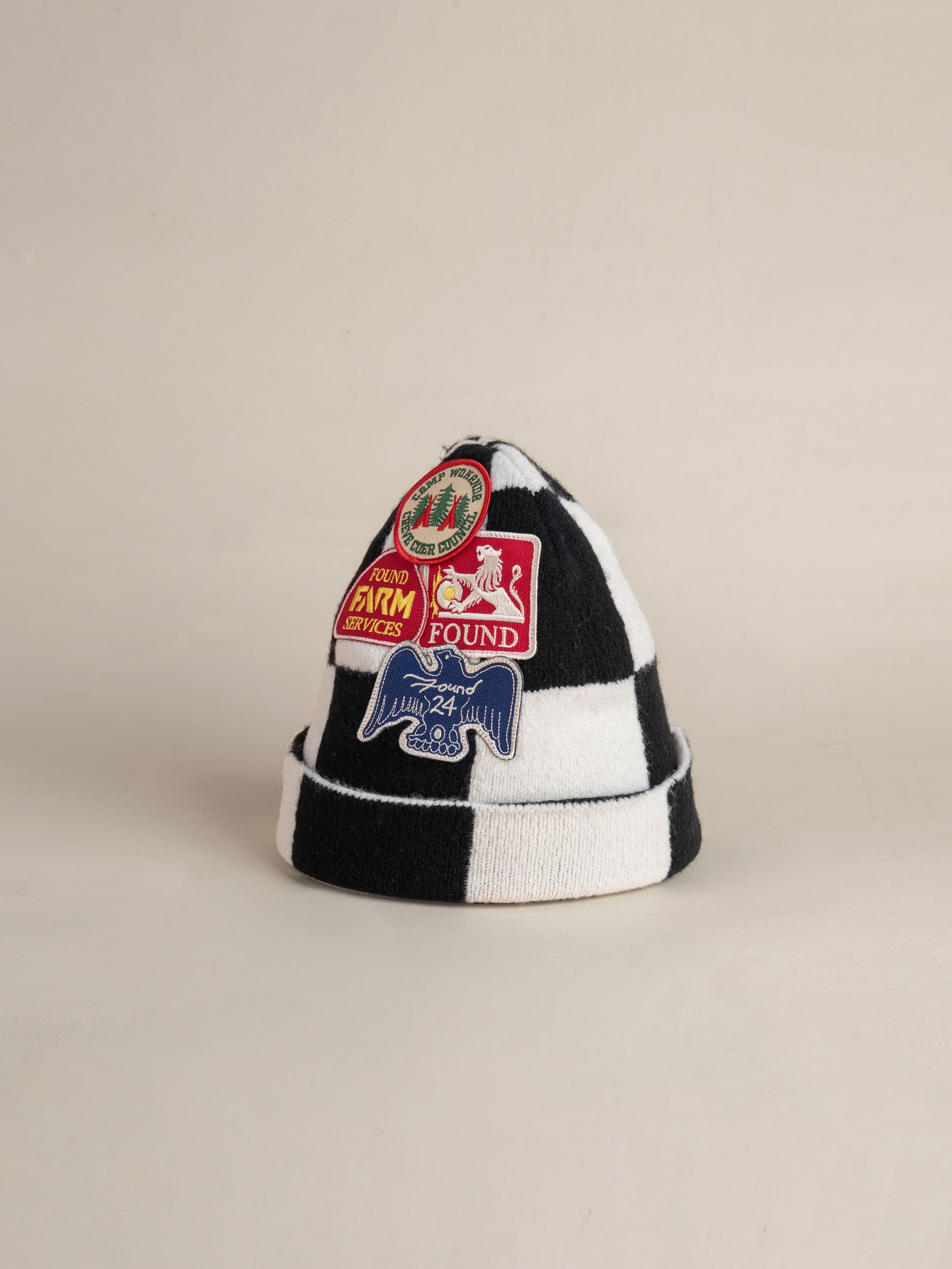 Check Multi Patch Beanie | Modern Menswear by yycbvcnbmmnbm