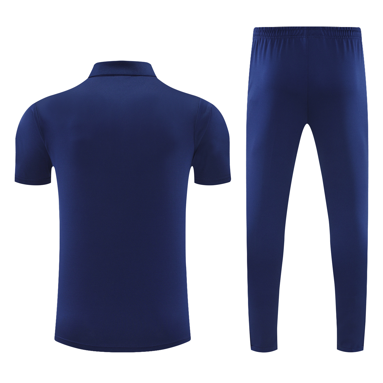 AlphaJersey-Marseille 25-26 POLO Short-Sleeve Training Set - Dark Blue Top and Pants