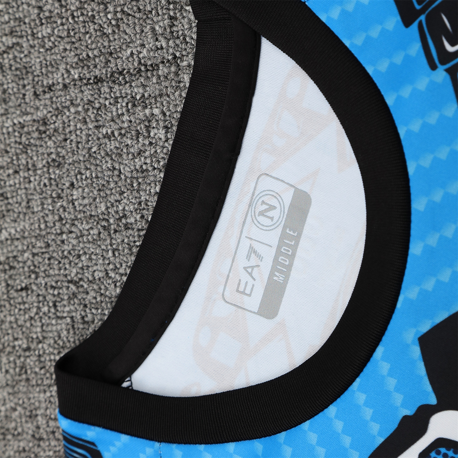 AlphaJersey-Napoli 25-26 Vest Training Set - Blue Mecha Vest & Black Shorts