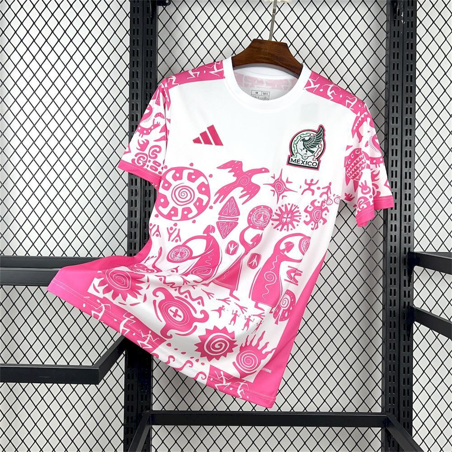 AlphaJersey-Mexico 25-26 Mayan Cvilization Pink And White Special Jersey - Fans Version