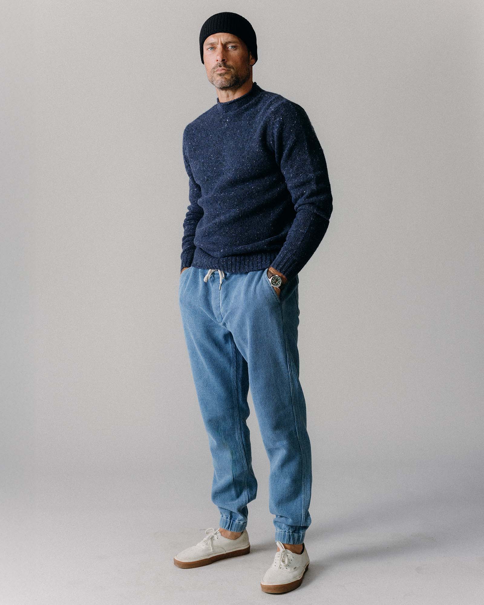 The Apres Pant in Washed Indigo Sashiko | Modern Menswear by yycbvcnbmmnbm