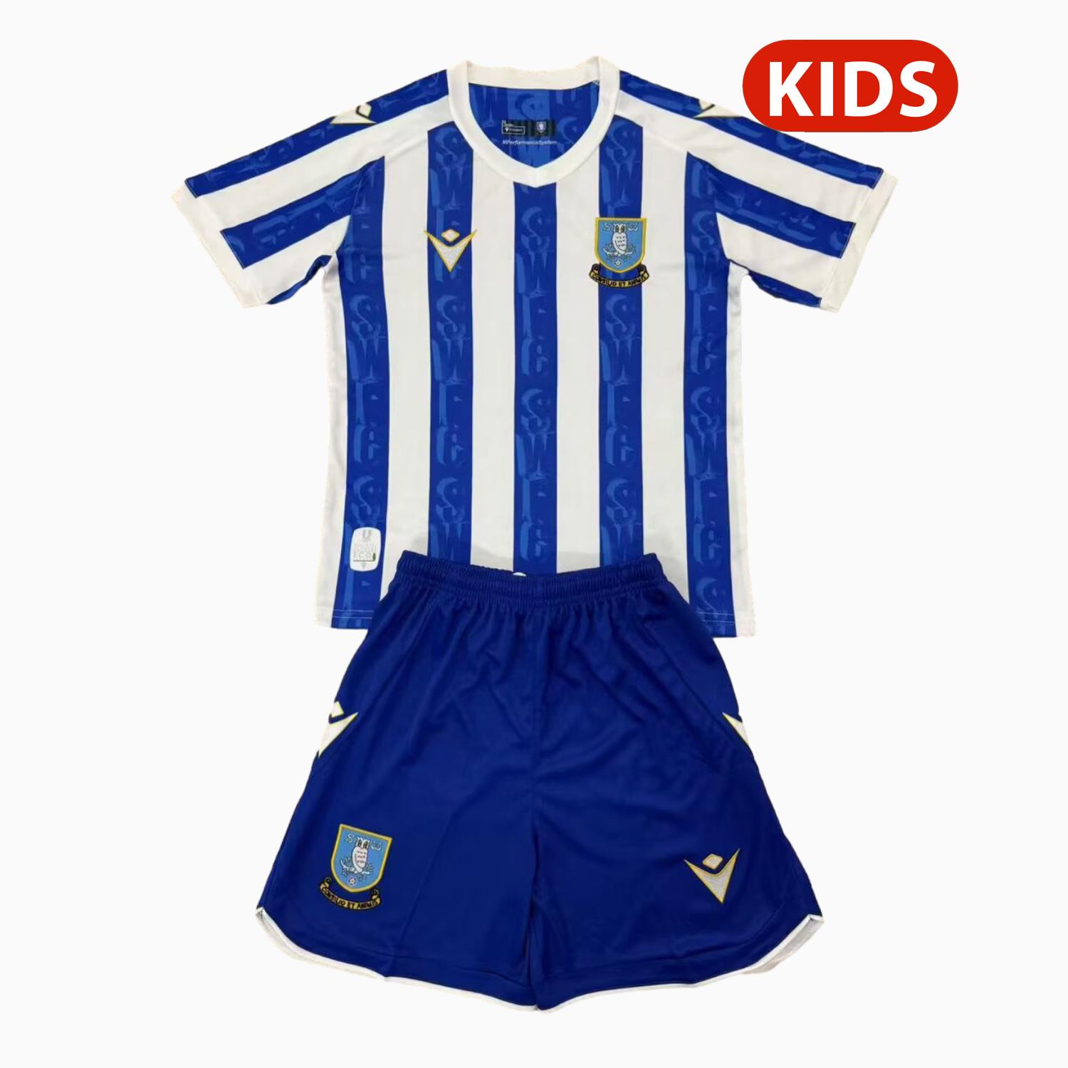 AlphaJersey-Sheffield Wednesday 25-26 Home Kids Kit