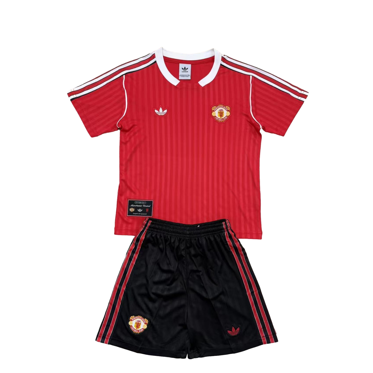 AlphaJersey-Manchester United 25-26 Red Terrace Icon Throwback Style Men's Adult Jersey Set - Fans Version