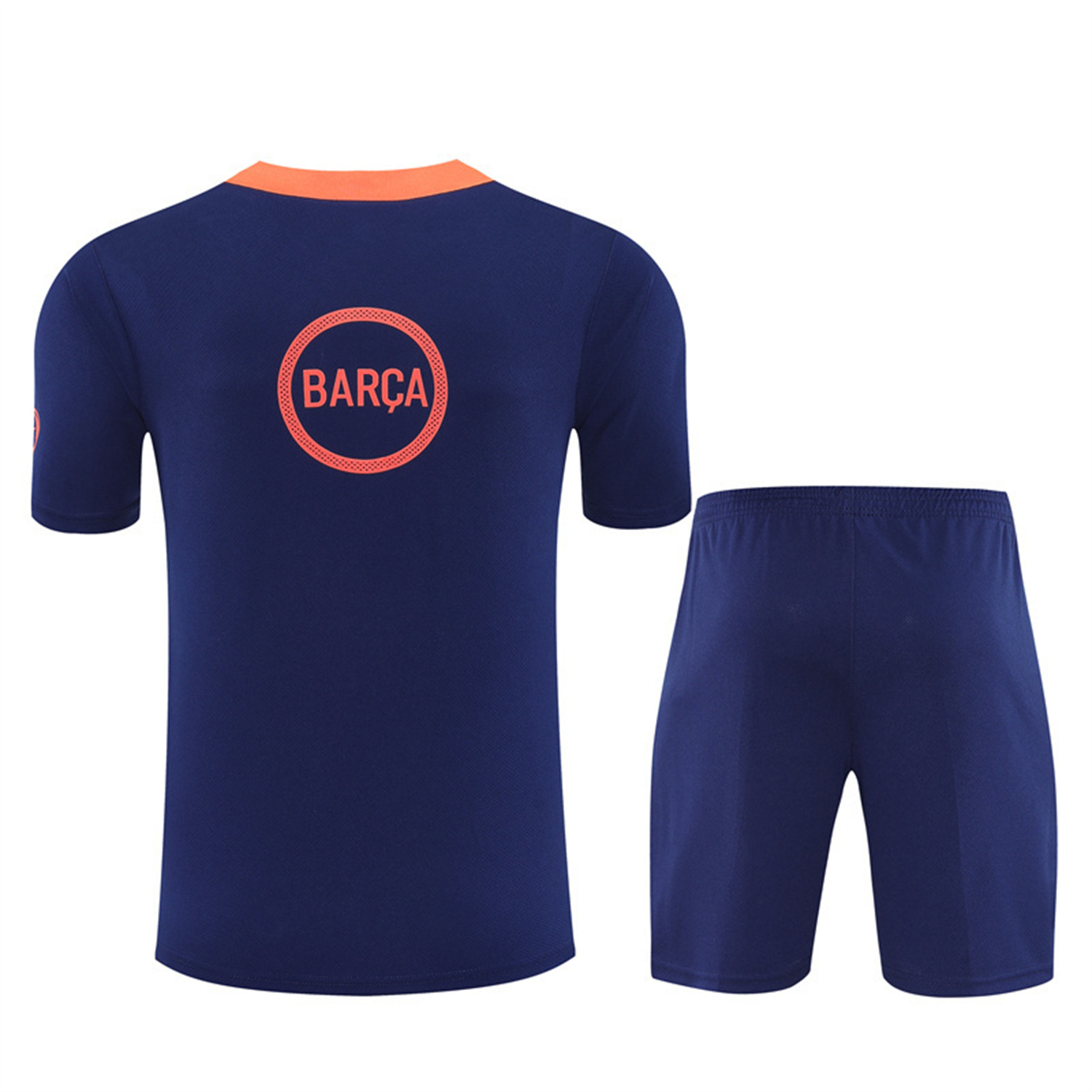 AlphaJersey-Barcelona 25-26 Kids Short-Sleeve Training Set - Red Blue Line Top & Blue Shorts