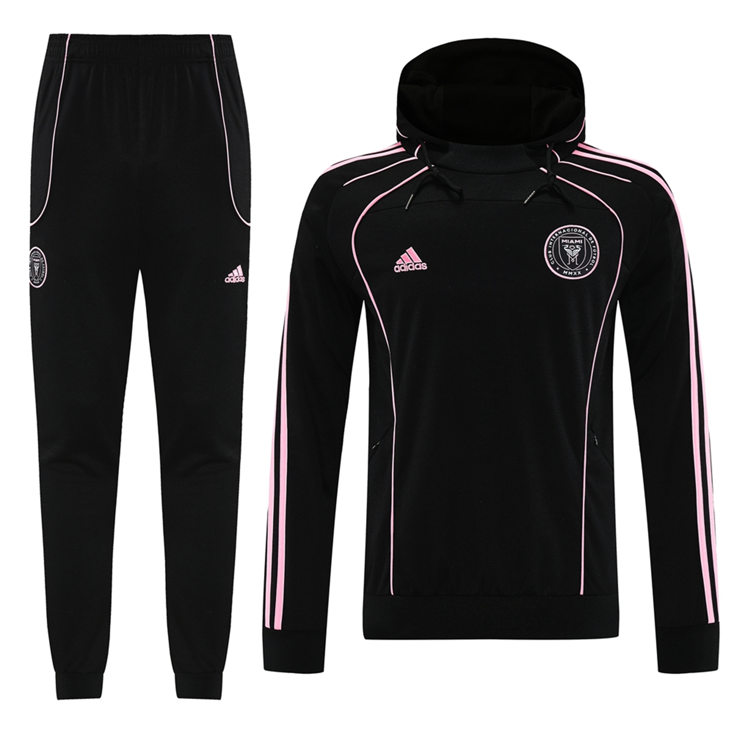 AlphaJersey-INT M.A.M 25-26 Long Sleeves Training Hoodie Set - Black Hoodie + Pants