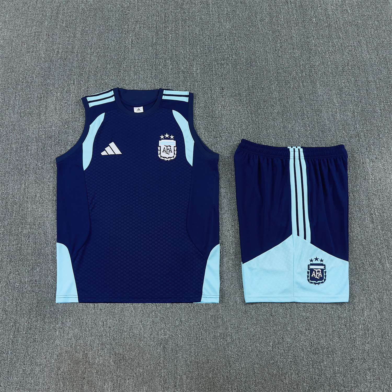 AlphaJersey-Argentina 2026 Vest Training Set - Dark Blue Vest and Shorts