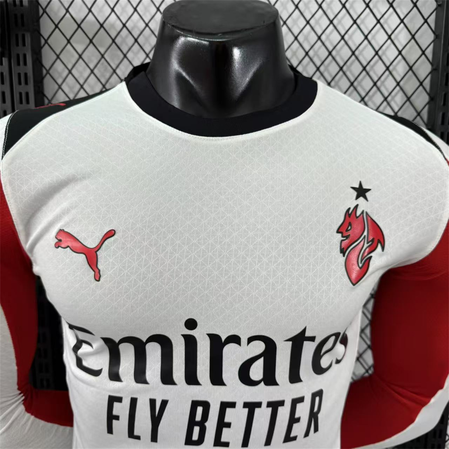 AlphaJersey-AC Milan 25-26 Away White Long Sleeves Jersey - Player Version