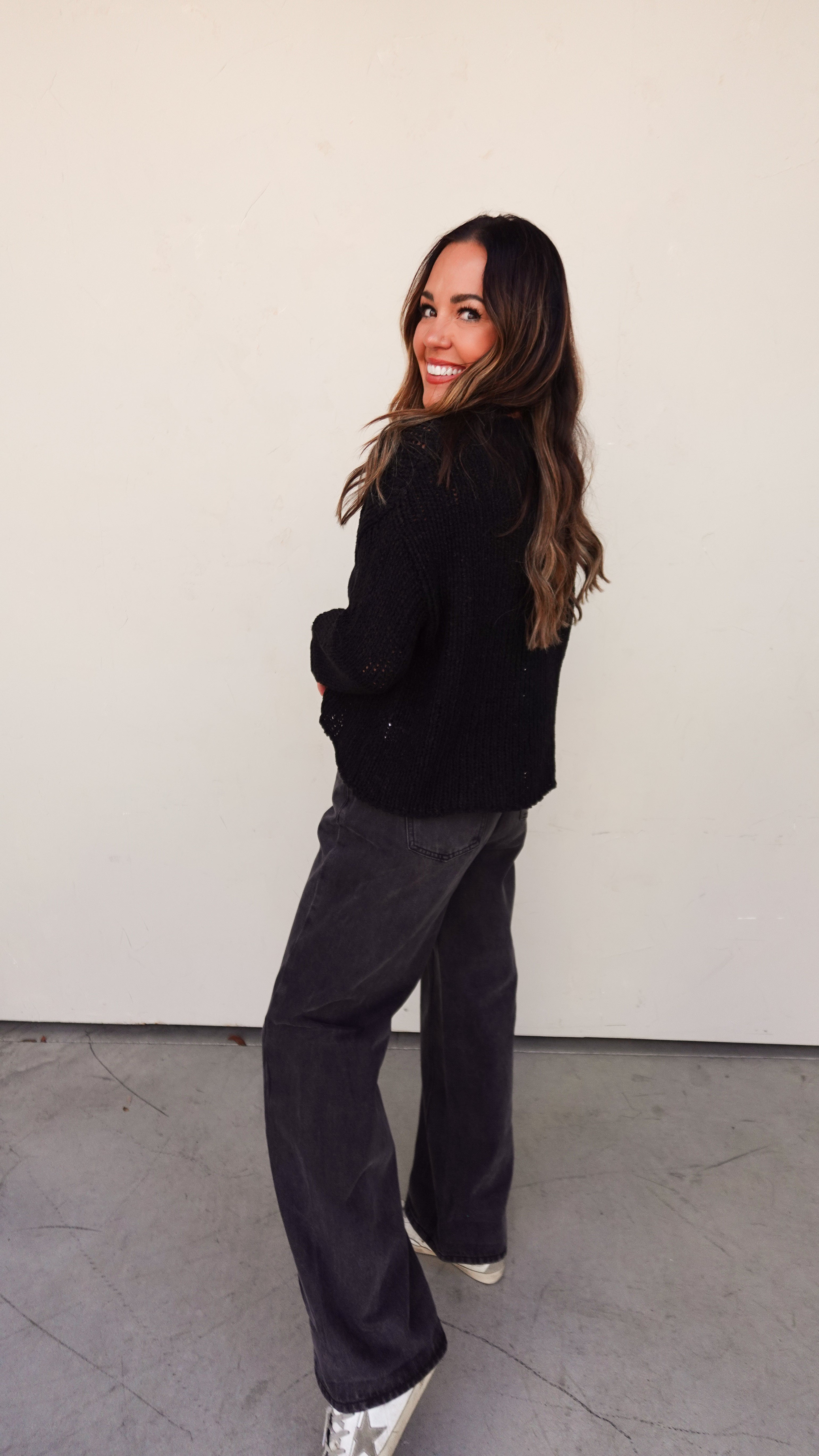Washed Black Wide Leg Denim | Elegant Women's Fashion by coolavocek