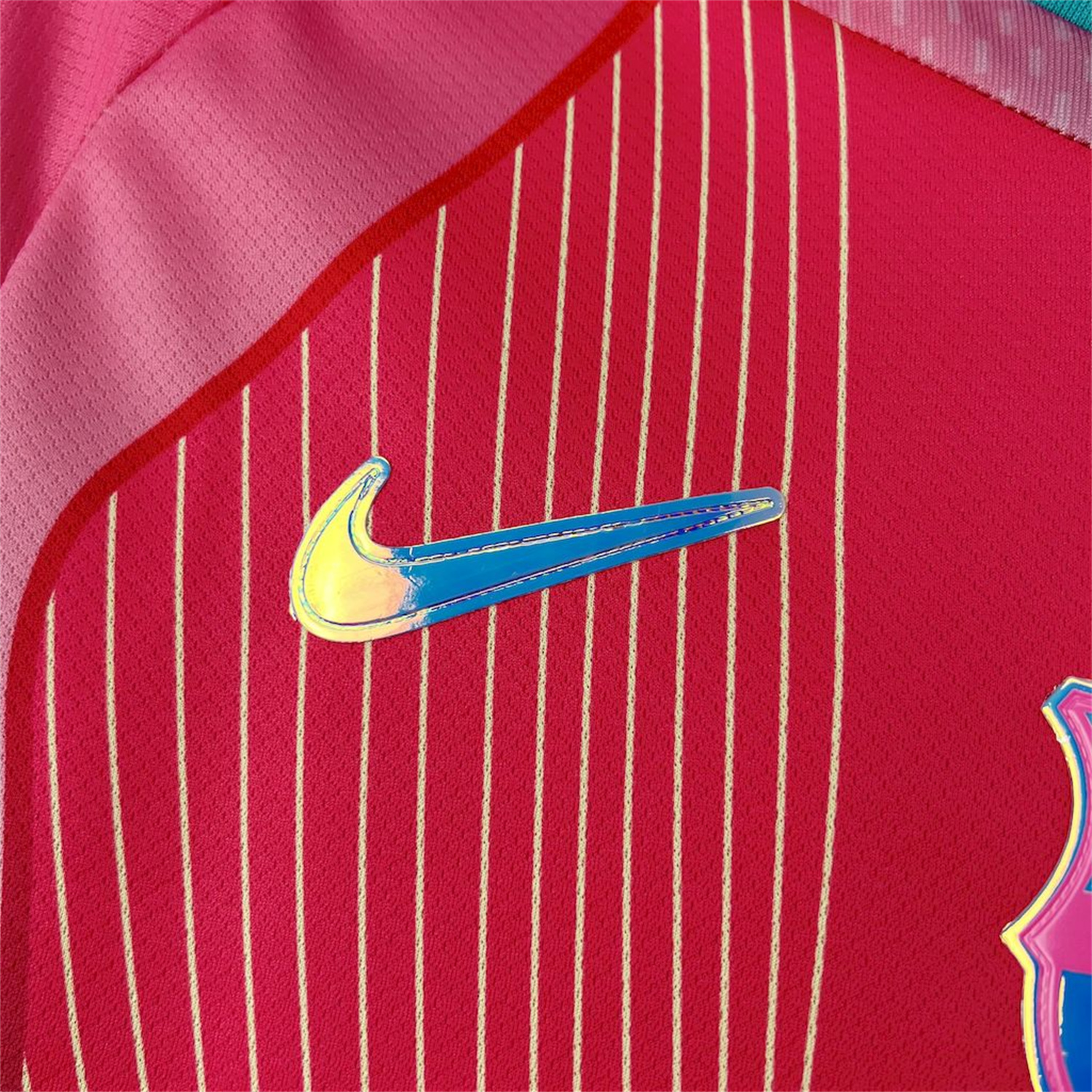 AlphaJersey-Barcelona 25-26 T90 White Lines Pink Gradient Special Jersey - Fans Version