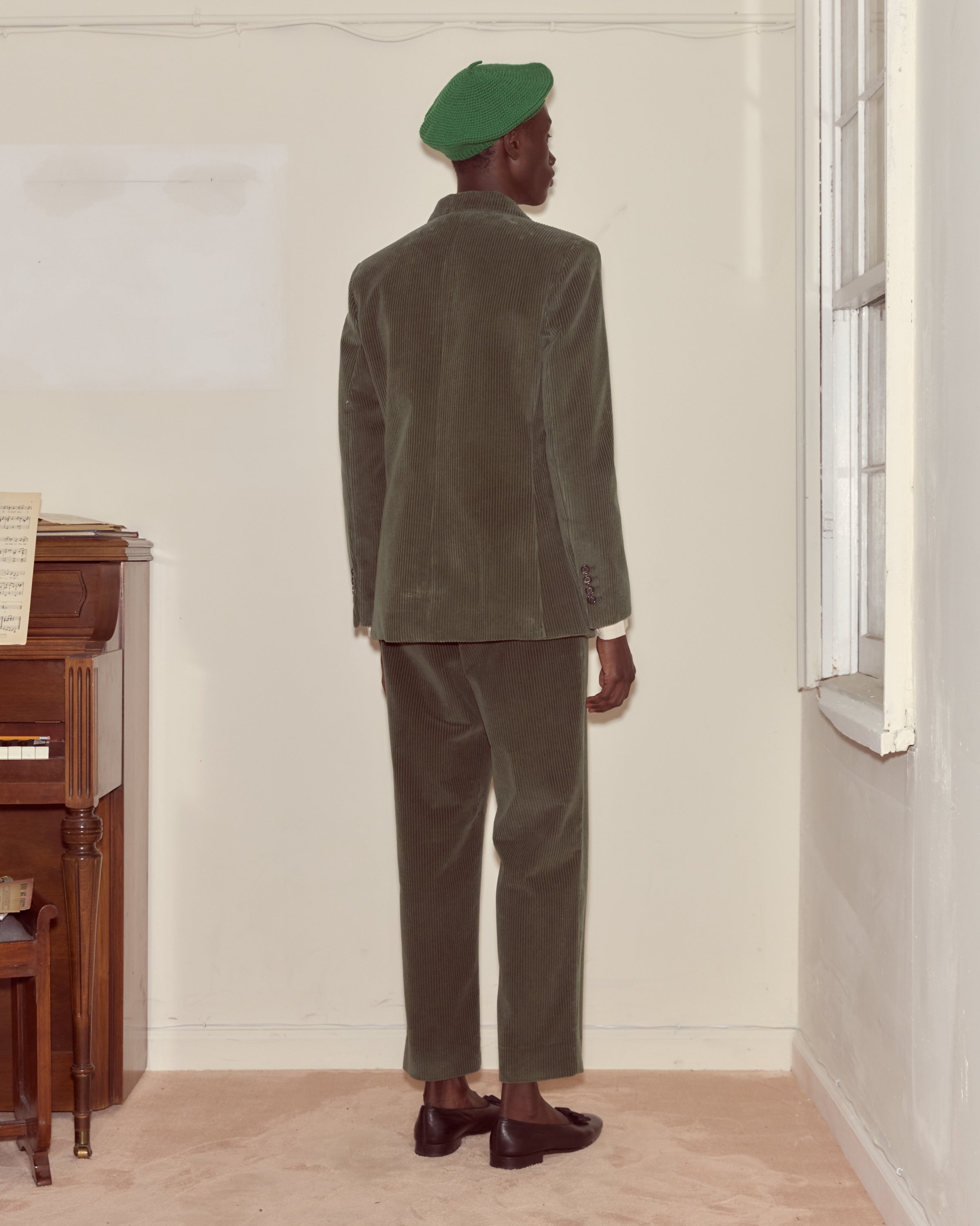 Corduroy Suit Jacket - Green | Modern Menswear by yycbvcnbmmnbm