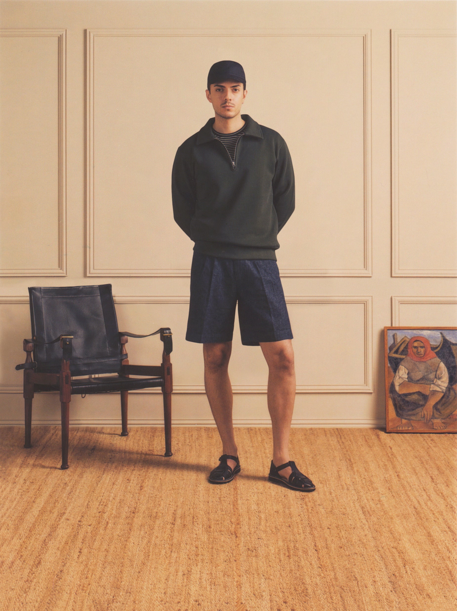 Canal Pleated Denim Cotton & Linen Short | Modern Menswear by yycbvcnbmmnbm