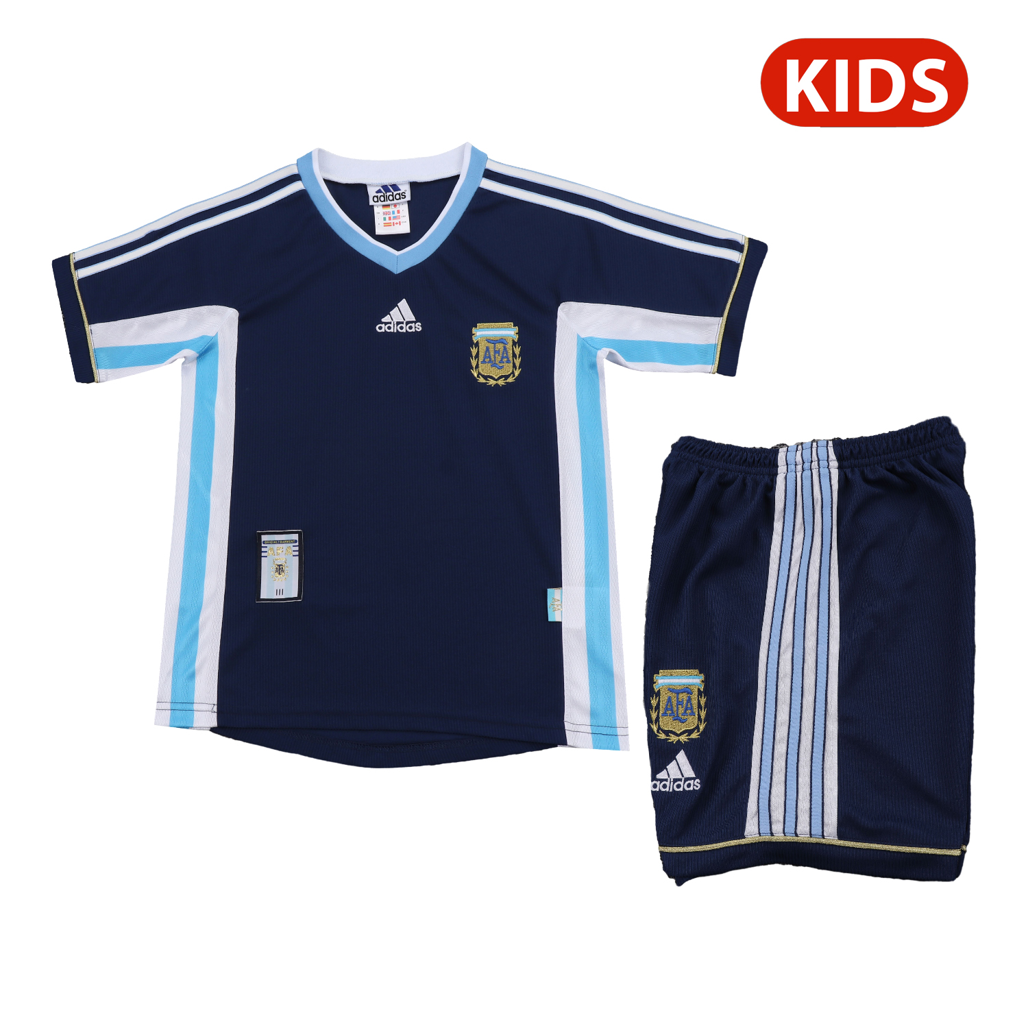 AlphaJersey-Retro Argentina 1998 Away Kids Kit