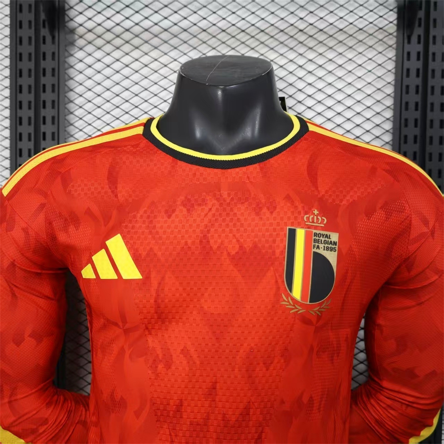 AlphaJersey-Belgium 2026 Home Long Sleeves Jersey - Player Version