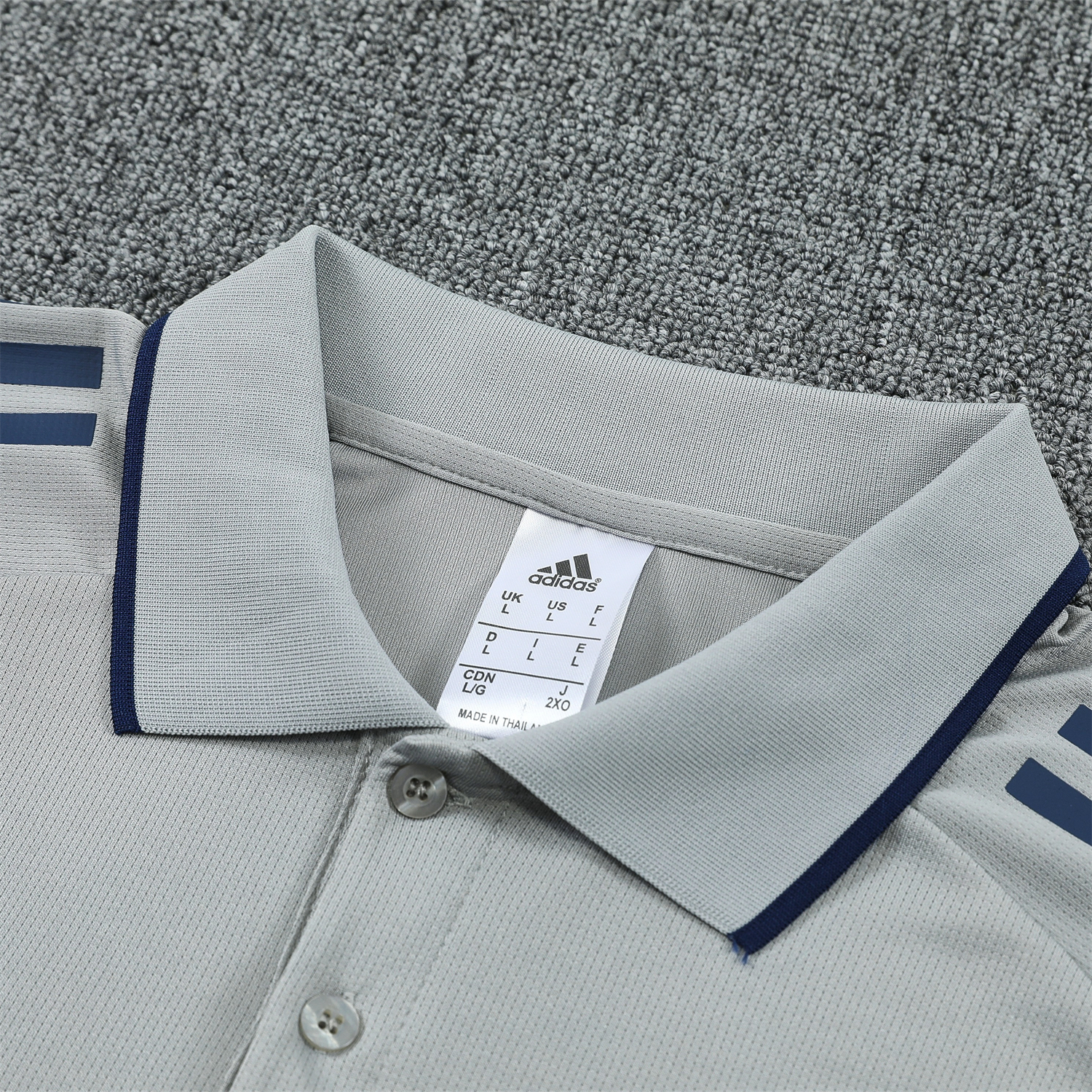 AlphaJersey-Arsenal 25-26 POLO Short-Sleeve Training Set - Grey Top and Deep Blue Pants