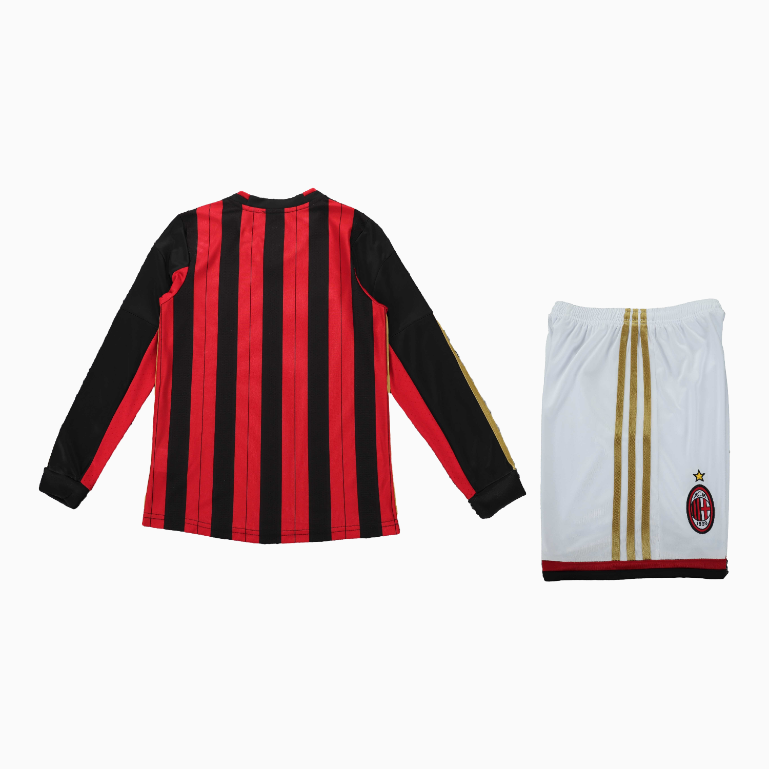 AlphaJersey-Retro AC Milan 2013-14 Home Long Sleeves Kids Kit