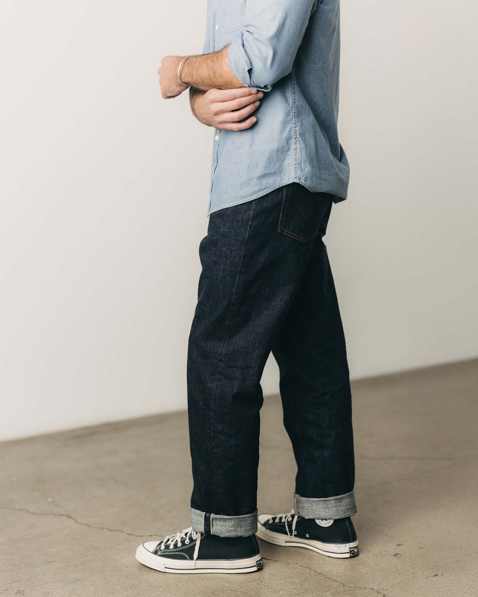 The Straight Jean in Rinsed Yoshiwa Selvedge | Modern Menswear by yycbvcnbmmnbm