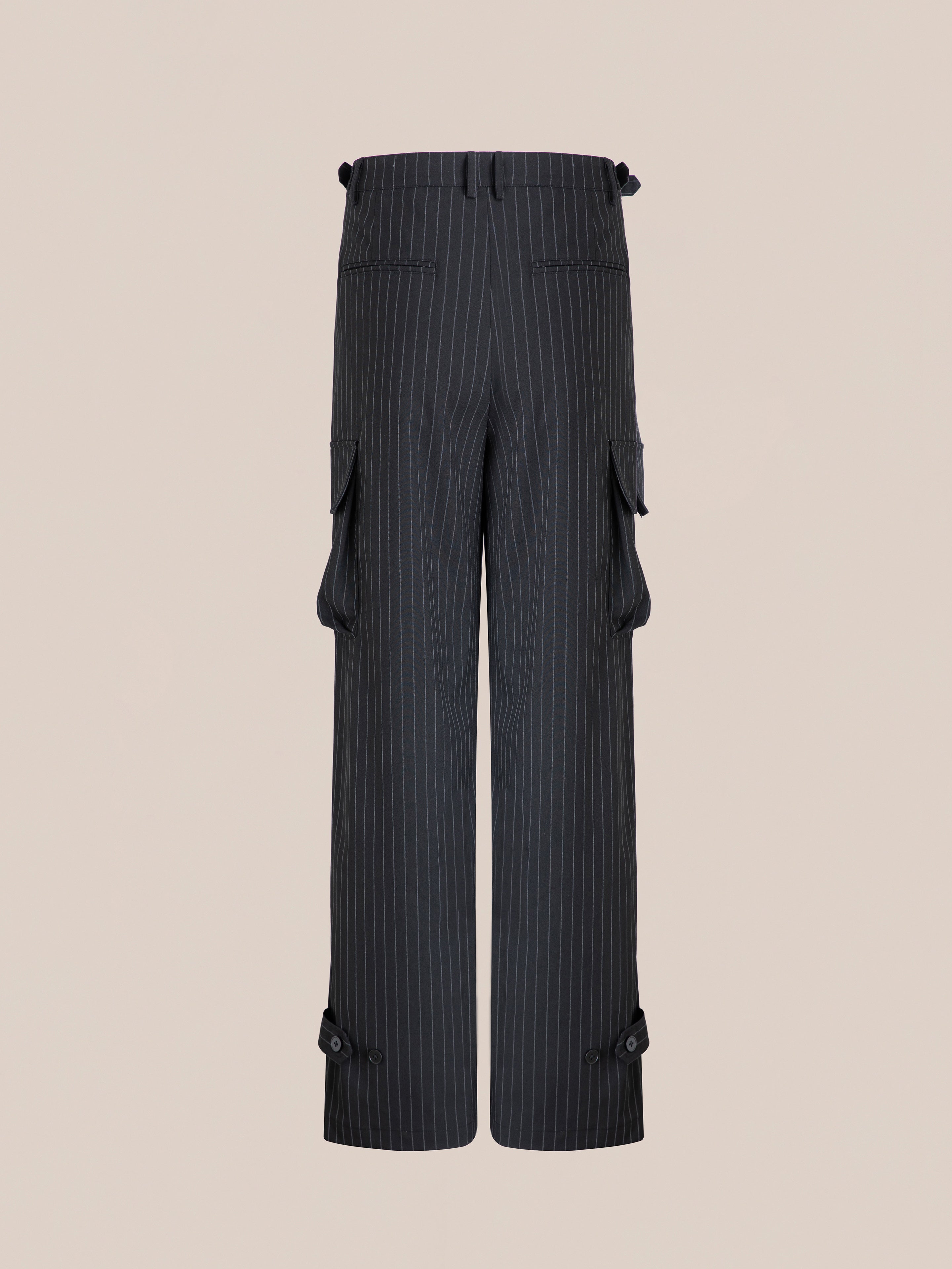 Hava Pinstripe Pleated Cargo Trousers | Modern Menswear by yycbvcnbmmnbm